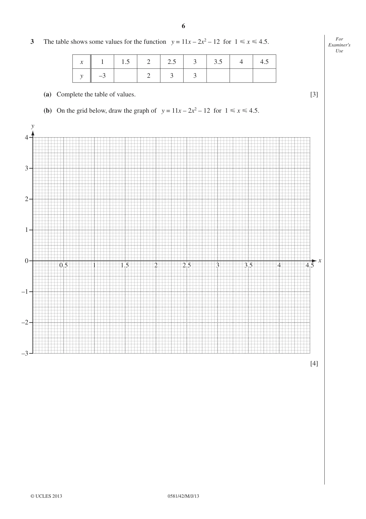 Cambridge IGCSE Mathematics (with coursework) 0581 2013 May/June Paper 4 · Variant 2 question paper, page 6 of 20