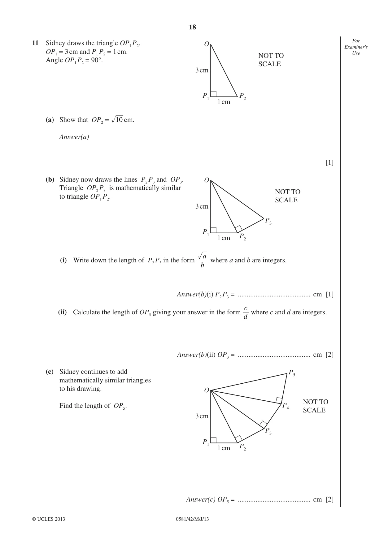 Cambridge IGCSE Mathematics (with coursework) 0581 2013 May/June Paper 4 · Variant 2 question paper, page 18 of 20