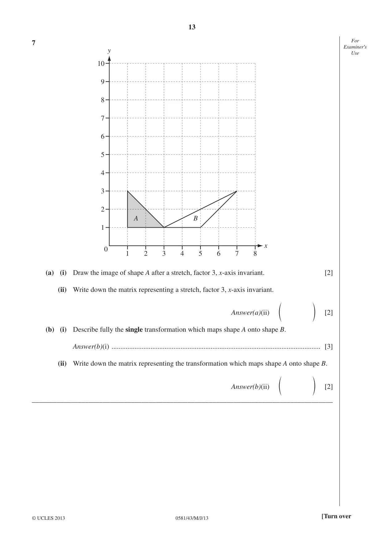 Cambridge IGCSE Mathematics (with coursework) 0581 2013 May/June Paper 4 · Variant 3 question paper, page 13 of 20