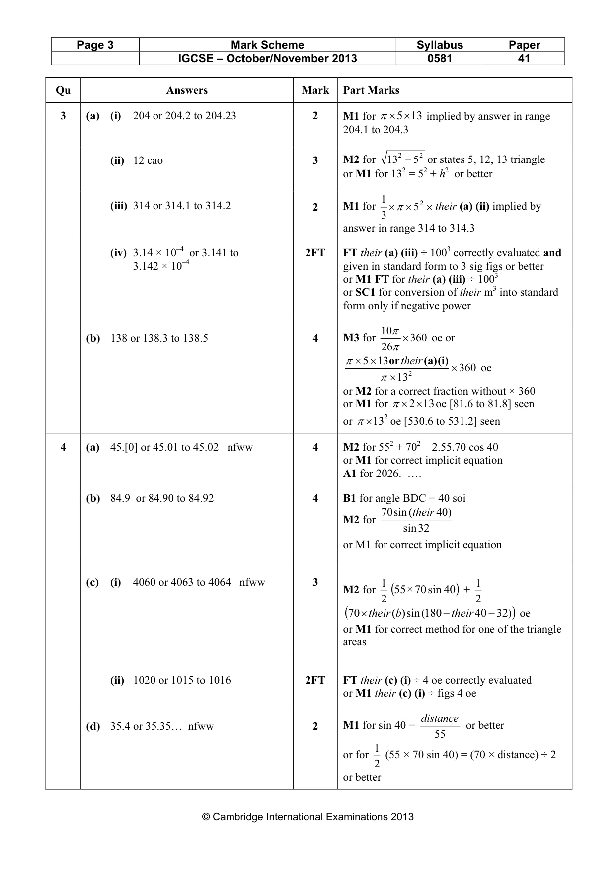 Mark scheme, page 3 of 7