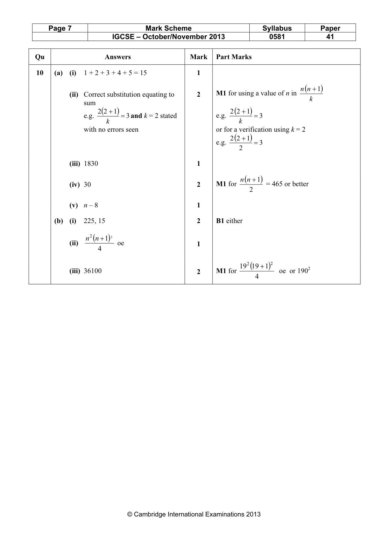 Mark scheme, page 7 of 7