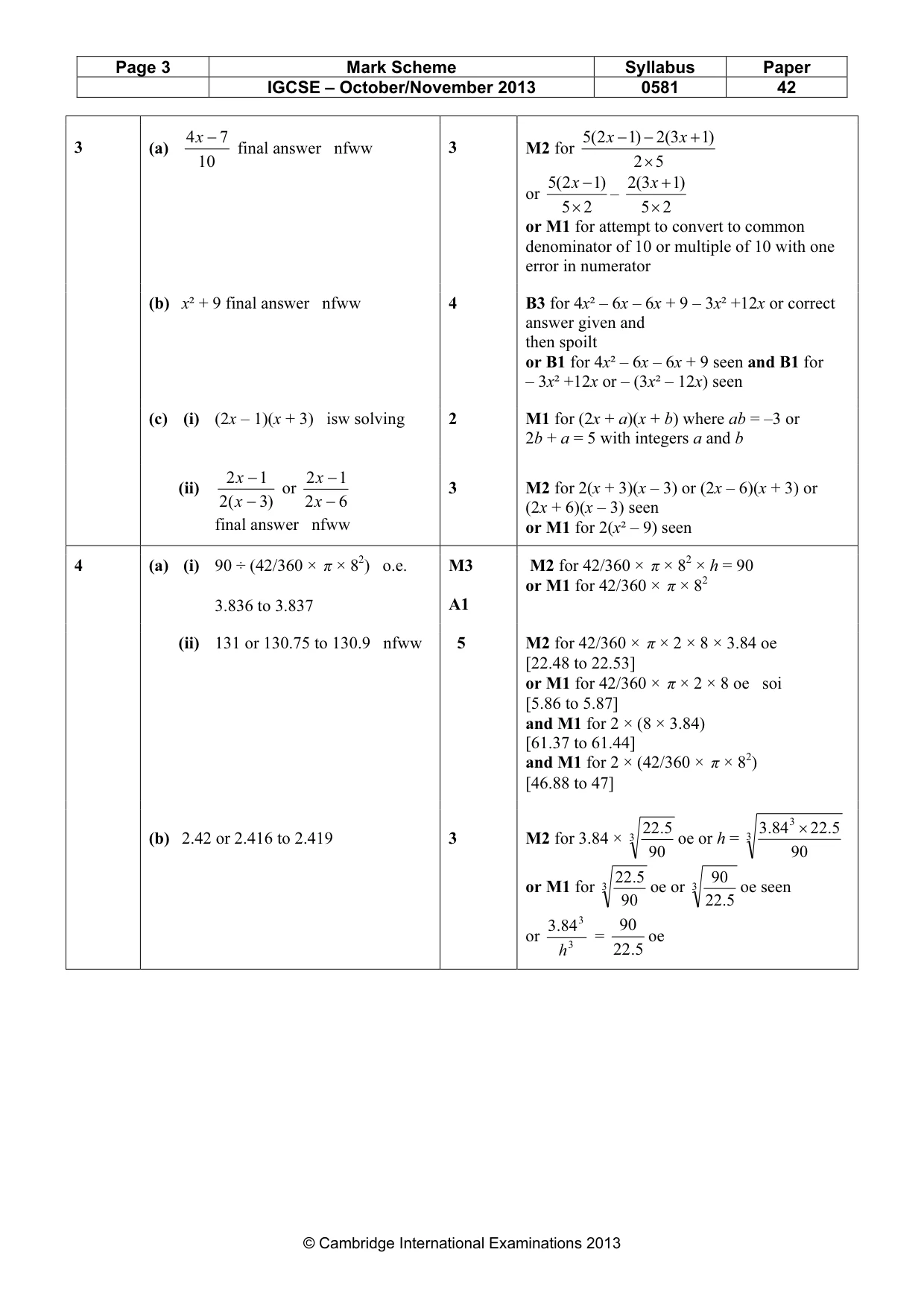 Mark scheme, page 3 of 7