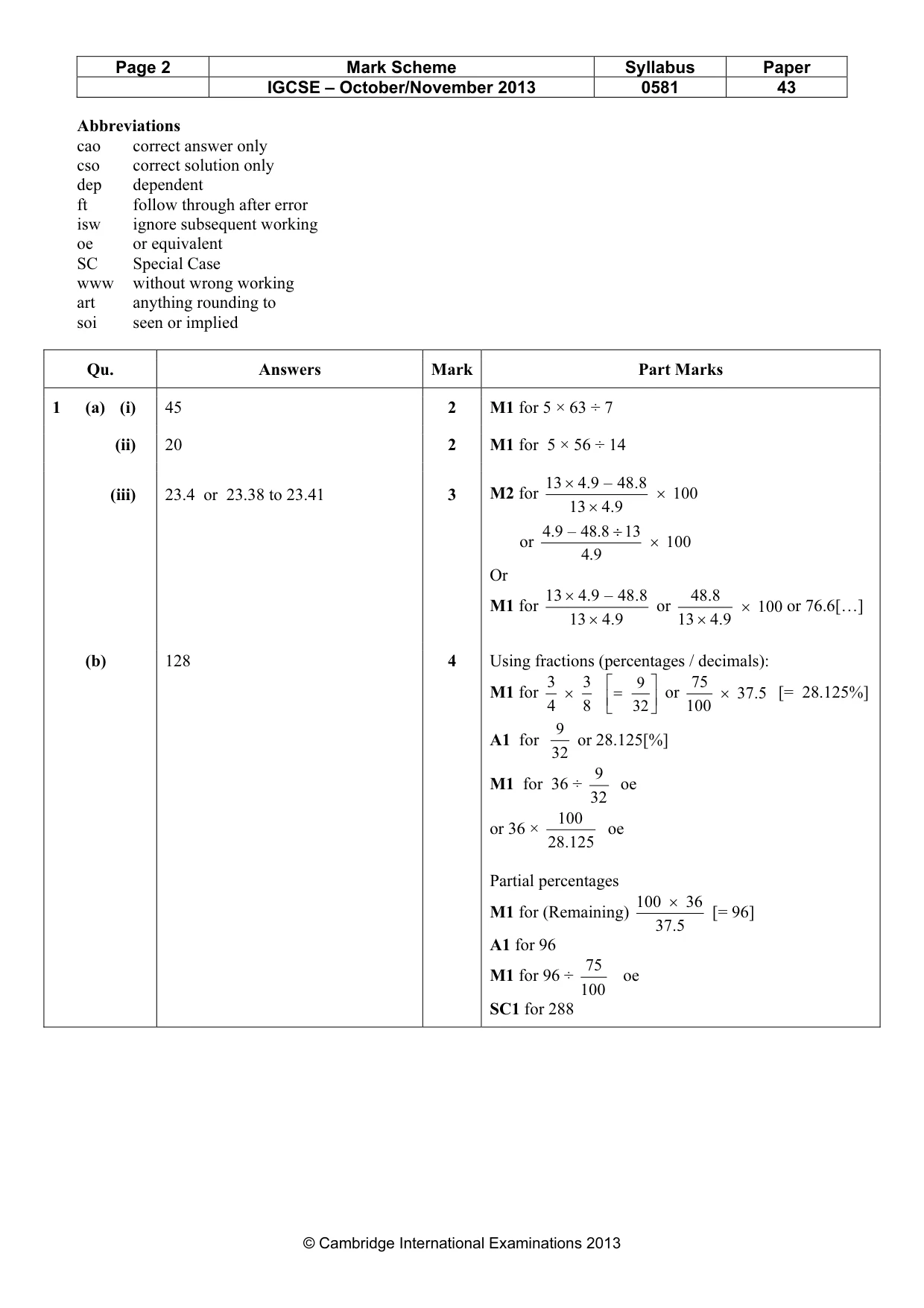 Mark scheme, page 2 of 7