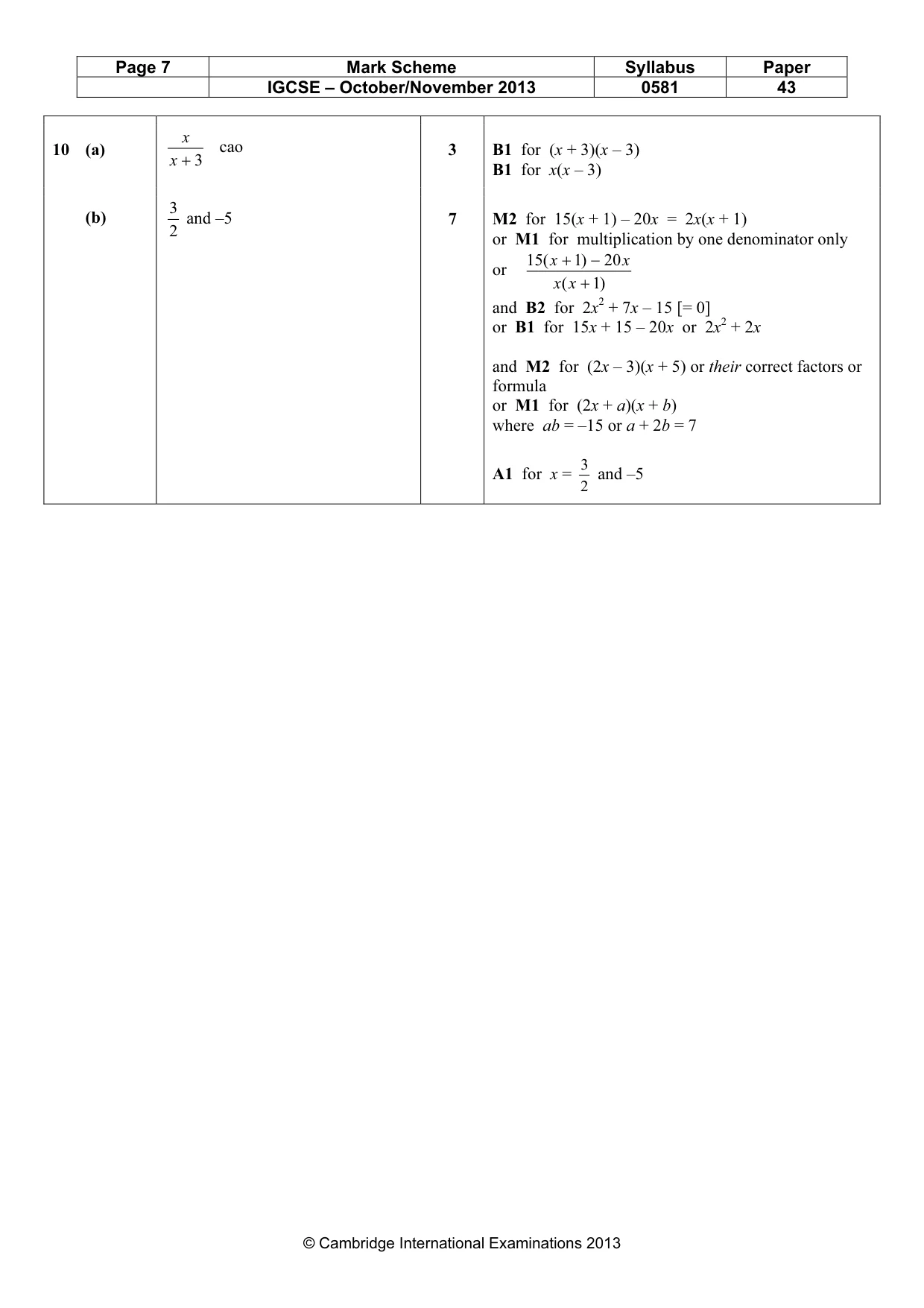 Mark scheme, page 7 of 7