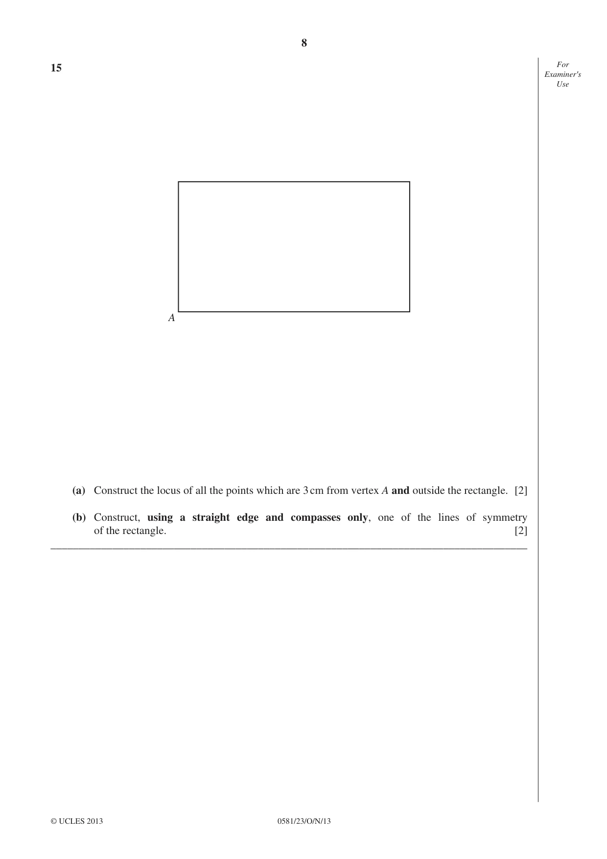 Cambridge IGCSE Mathematics (with coursework) 0581 2013 Oct/Nov Paper 2 · Variant 3 question paper, page 8 of 12