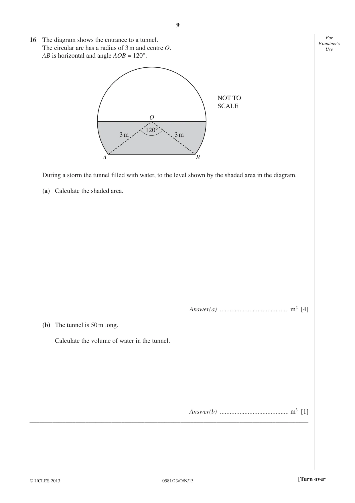 Cambridge IGCSE Mathematics (with coursework) 0581 2013 Oct/Nov Paper 2 · Variant 3 question paper, page 9 of 12