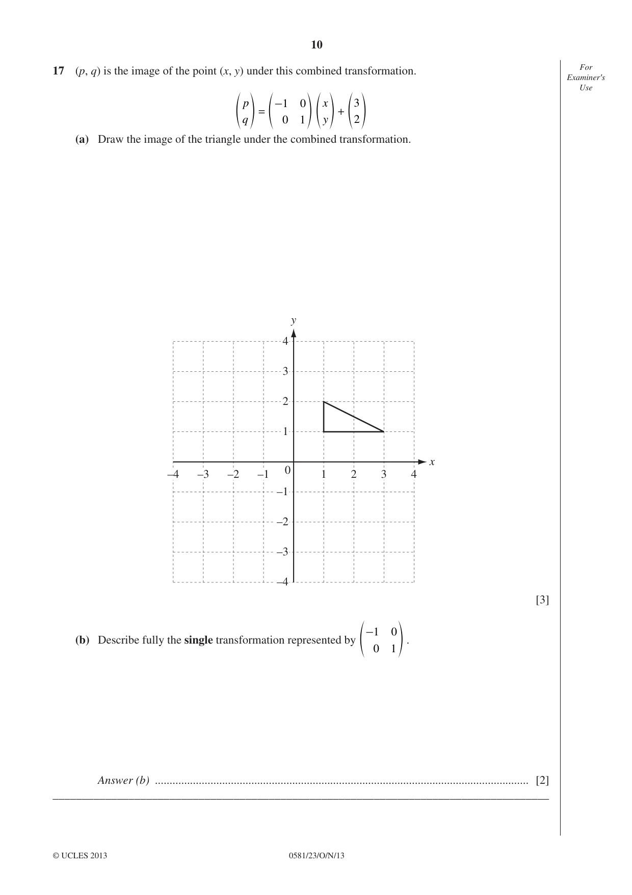 Cambridge IGCSE Mathematics (with coursework) 0581 2013 Oct/Nov Paper 2 · Variant 3 question paper, page 10 of 12