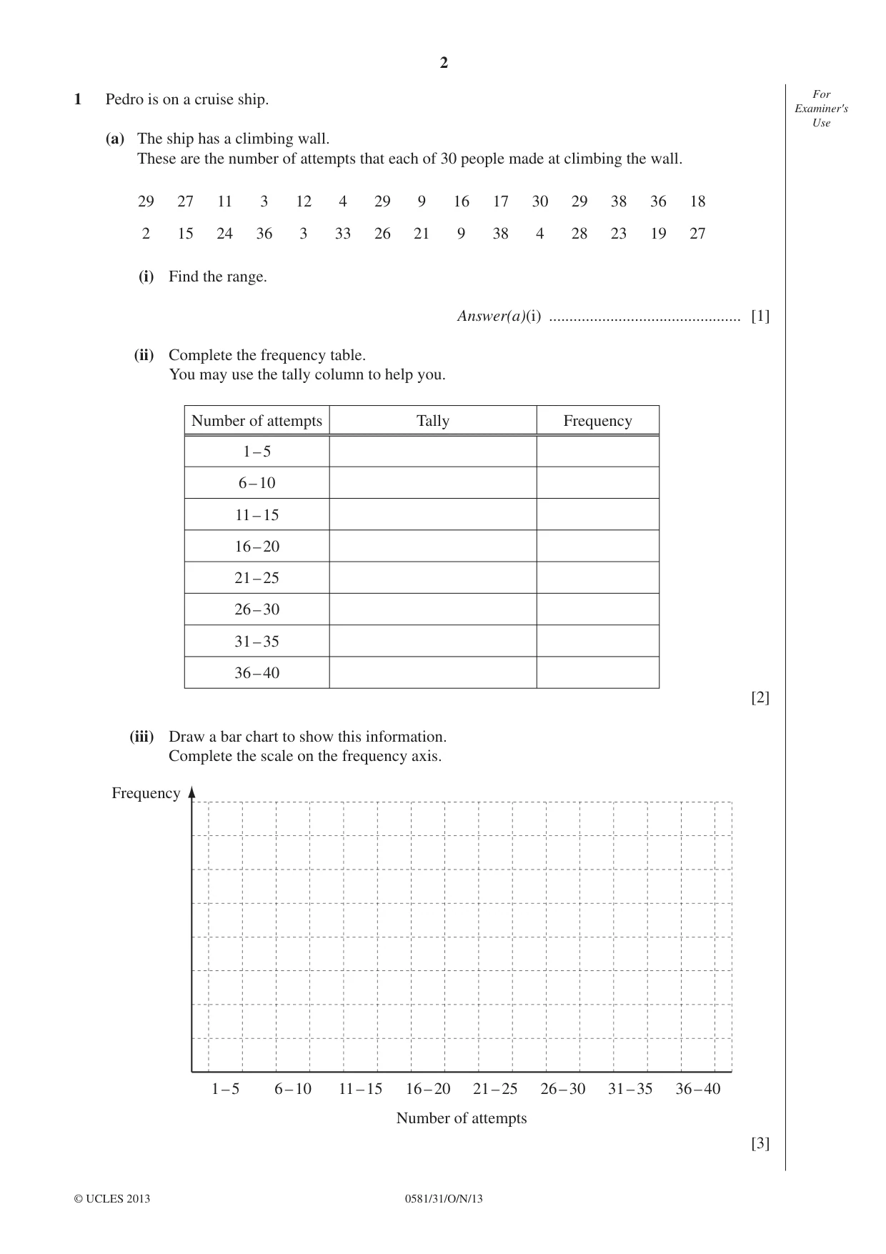 Cambridge IGCSE Mathematics (with coursework) 0581 2013 Oct/Nov Paper 3 · Variant 1 question paper, page 2 of 16