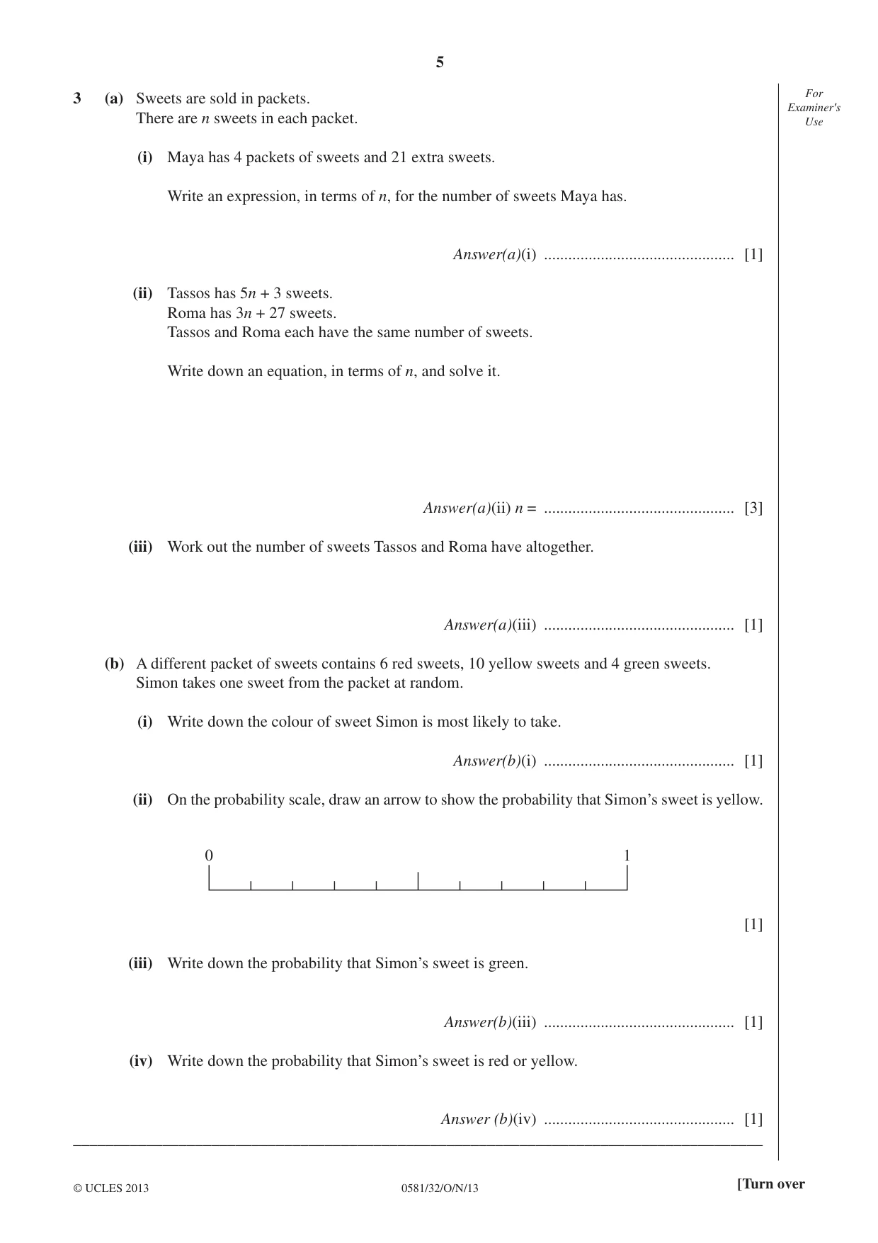 Cambridge IGCSE Mathematics (with coursework) 0581 2013 Oct/Nov Paper 3 · Variant 2 question paper, page 5 of 16