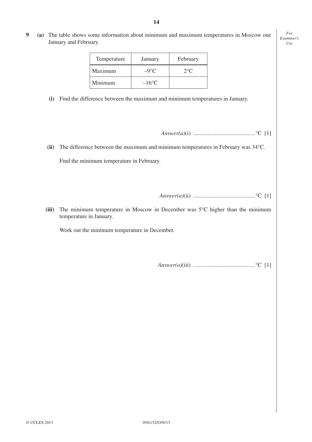 Cambridge IGCSE Mathematics (with coursework) 0581 2013 Oct/Nov Paper 3 · Variant 2 question paper, page 14 of 16