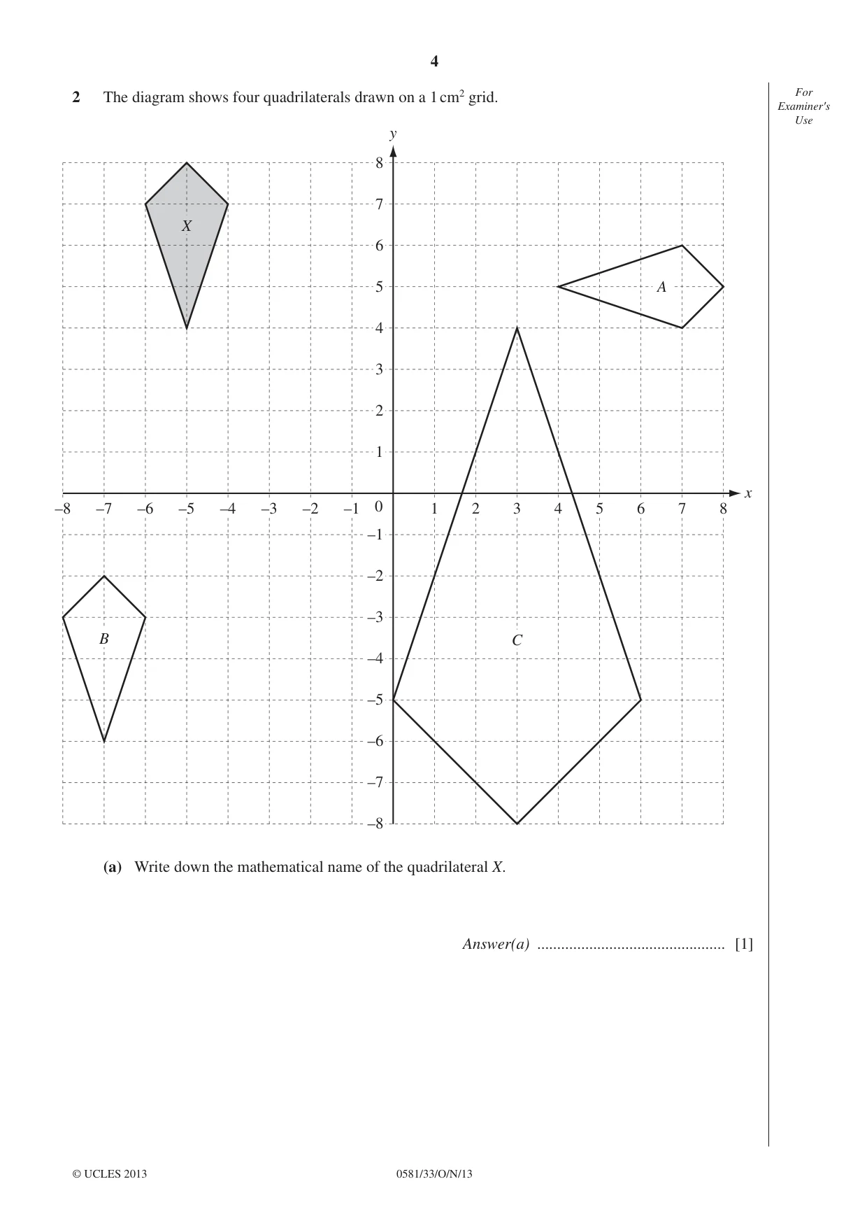 Cambridge IGCSE Mathematics (with coursework) 0581 2013 Oct/Nov Paper 3 · Variant 3 question paper, page 4 of 16