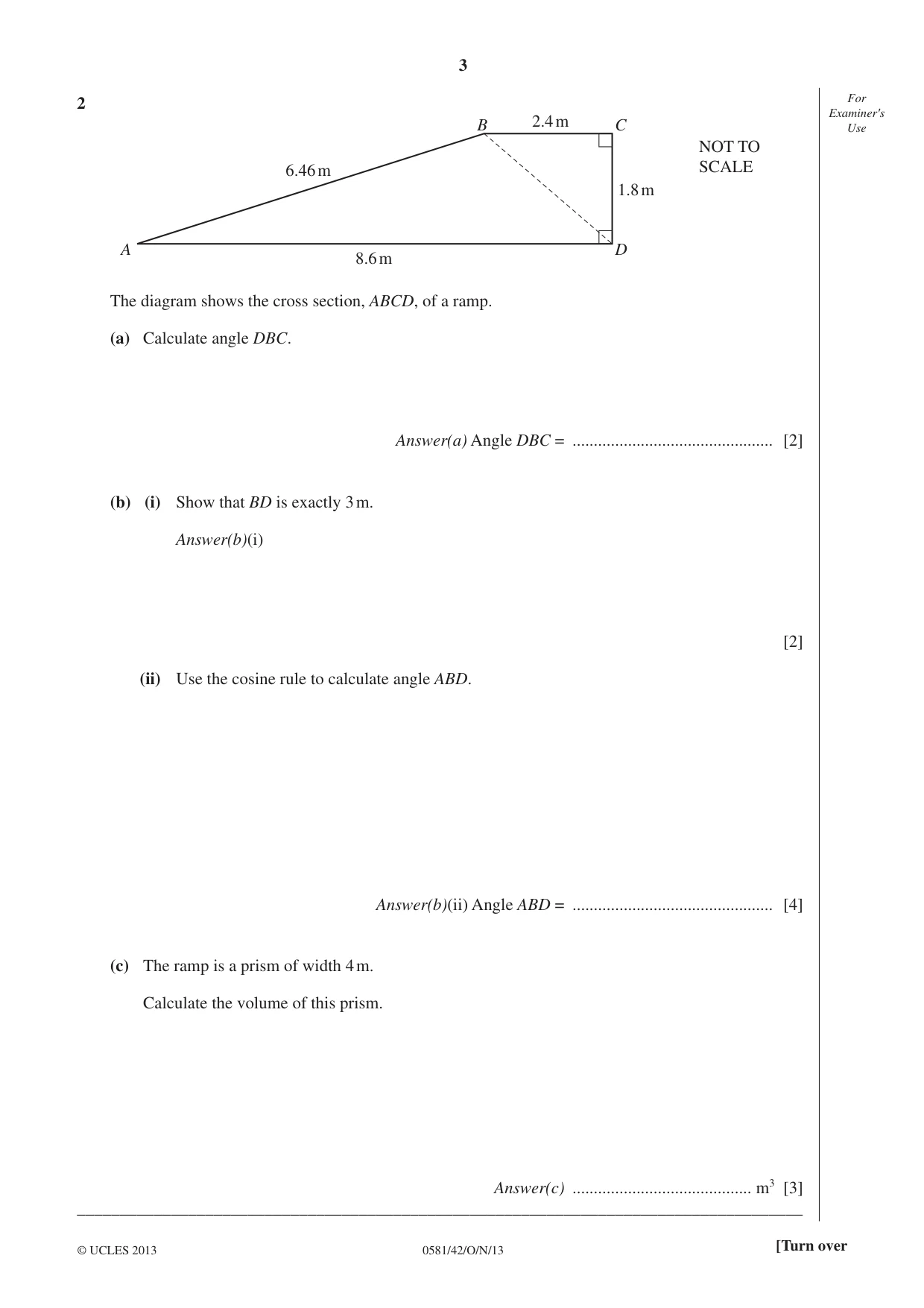 Cambridge IGCSE Mathematics (with coursework) 0581 2013 Oct/Nov Paper 4 · Variant 2 question paper, page 3 of 16