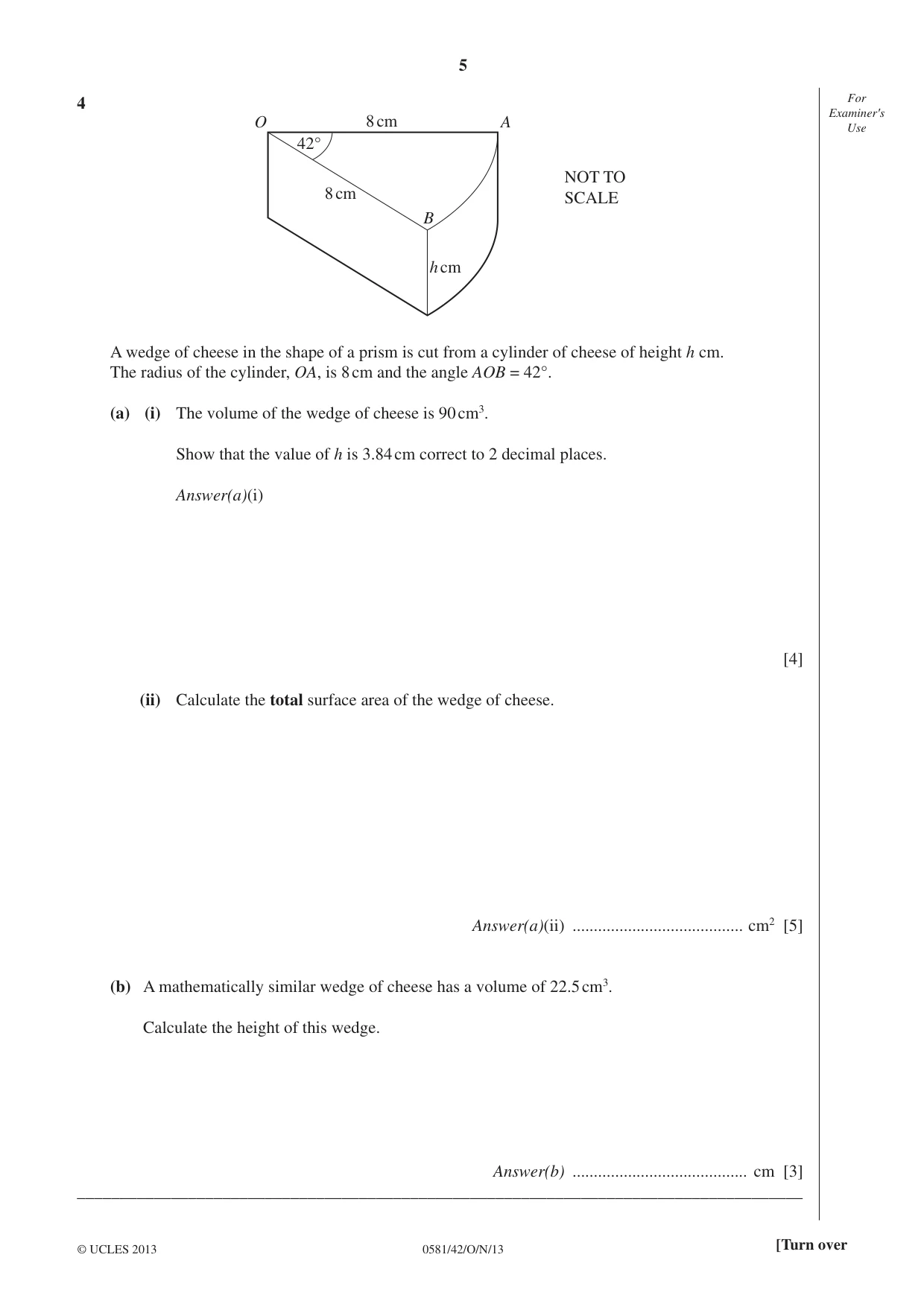 Cambridge IGCSE Mathematics (with coursework) 0581 2013 Oct/Nov Paper 4 · Variant 2 question paper, page 5 of 16