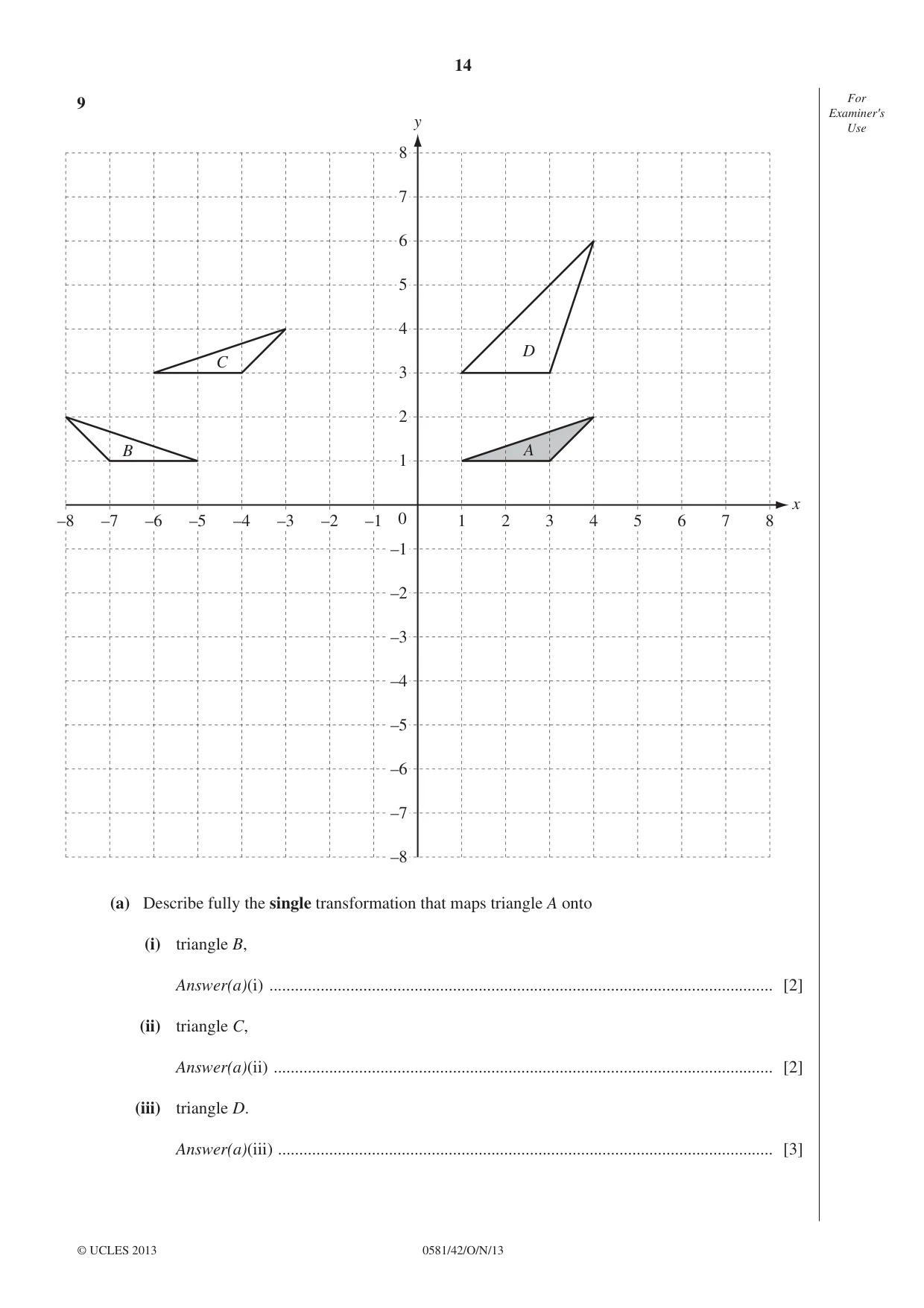 Cambridge IGCSE Mathematics (with coursework) 0581 2013 Oct/Nov Paper 4 · Variant 2 question paper, page 14 of 16