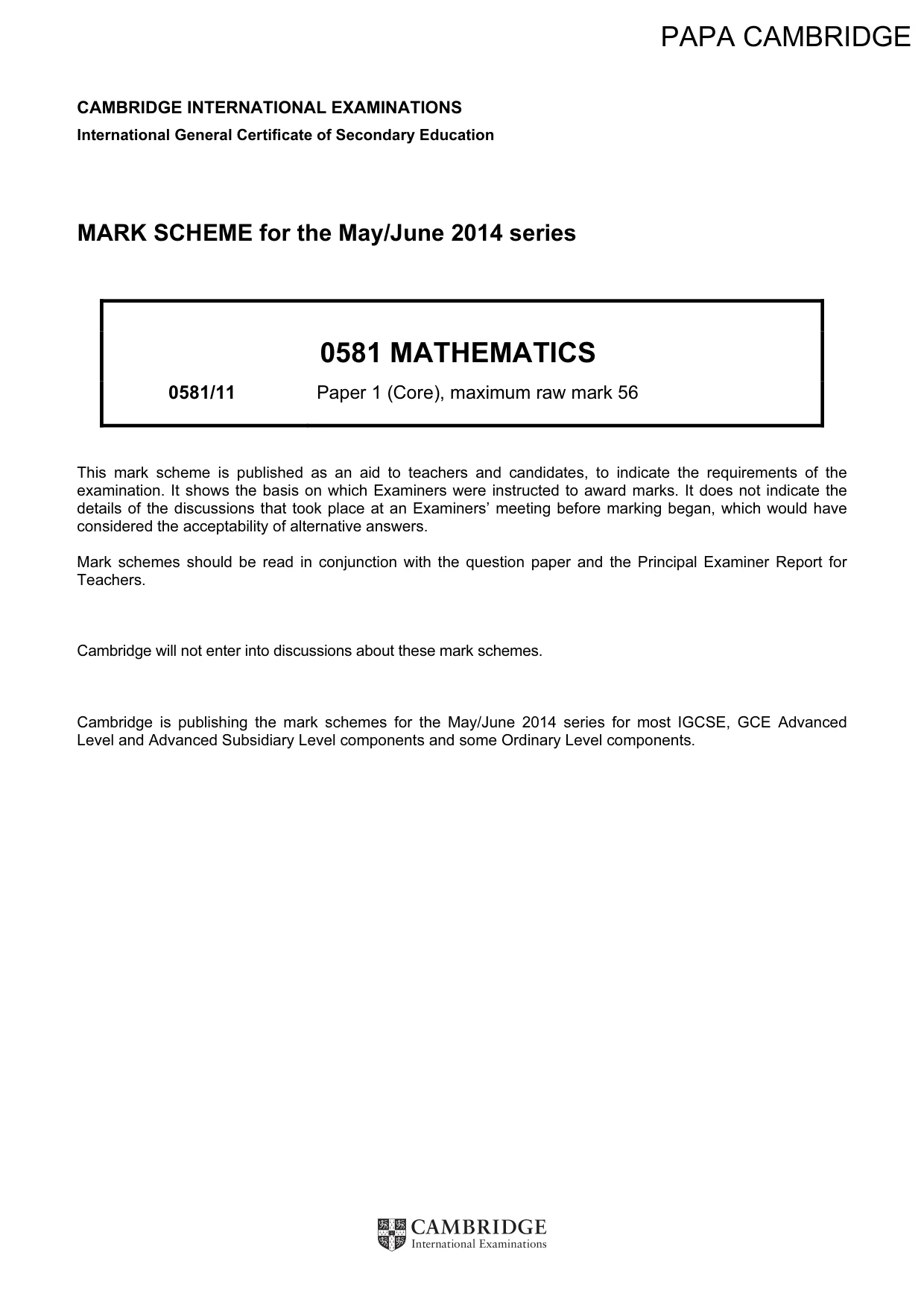 Mark scheme, page 1 of 4