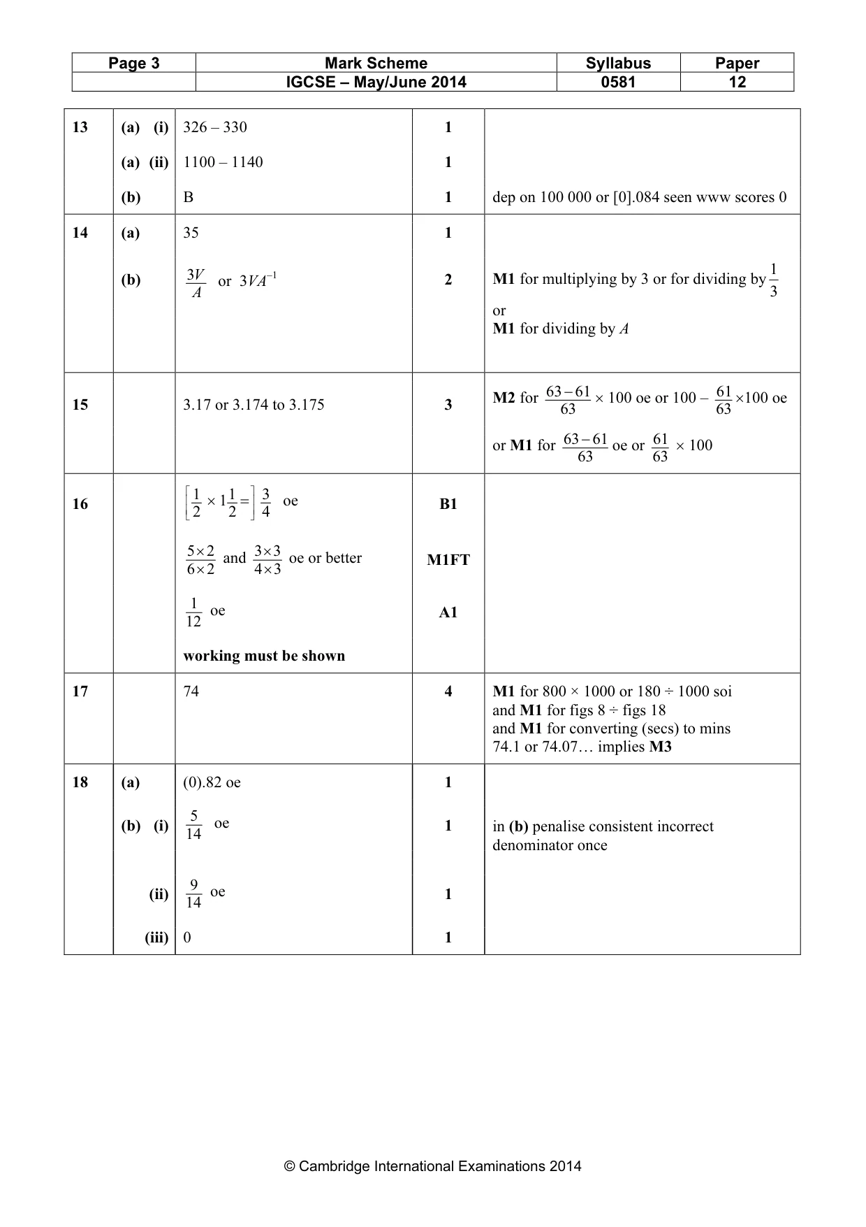 Mark scheme, page 3 of 4