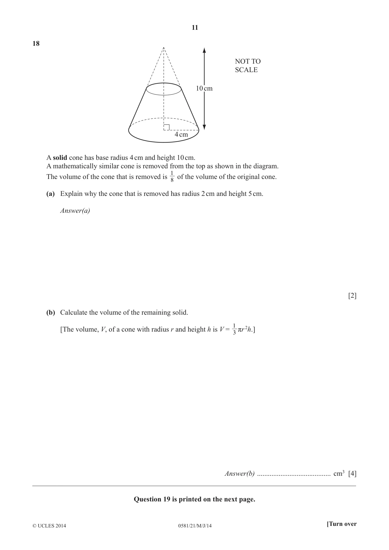 Cambridge IGCSE Mathematics (with coursework) 0581 2014 May/June Paper 2 · Variant 1 question paper, page 11 of 12