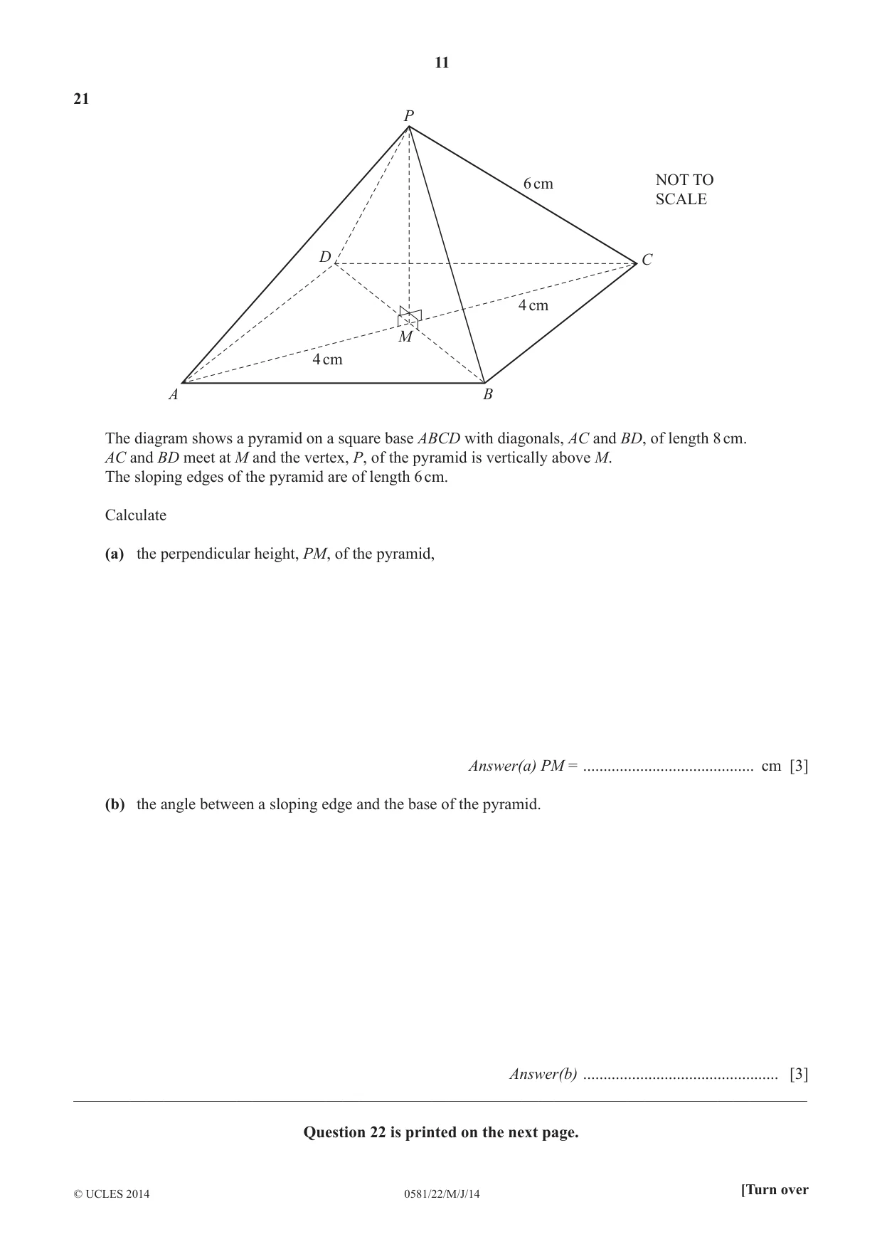 Cambridge IGCSE Mathematics (with coursework) 0581 2014 May/June Paper 2 · Variant 2 question paper, page 11 of 12