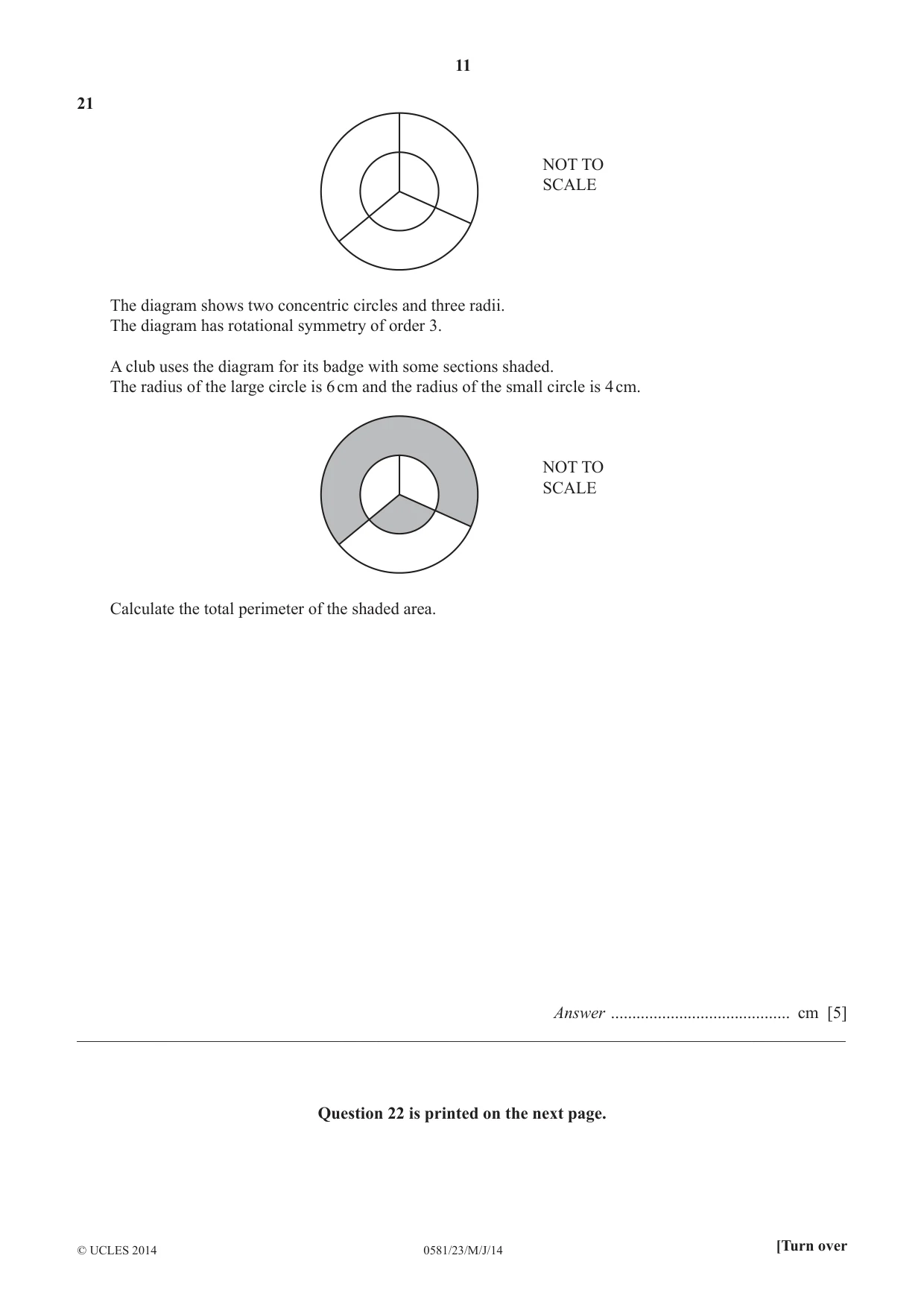 Cambridge IGCSE Mathematics (with coursework) 0581 2014 May/June Paper 2 · Variant 3 question paper, page 11 of 12