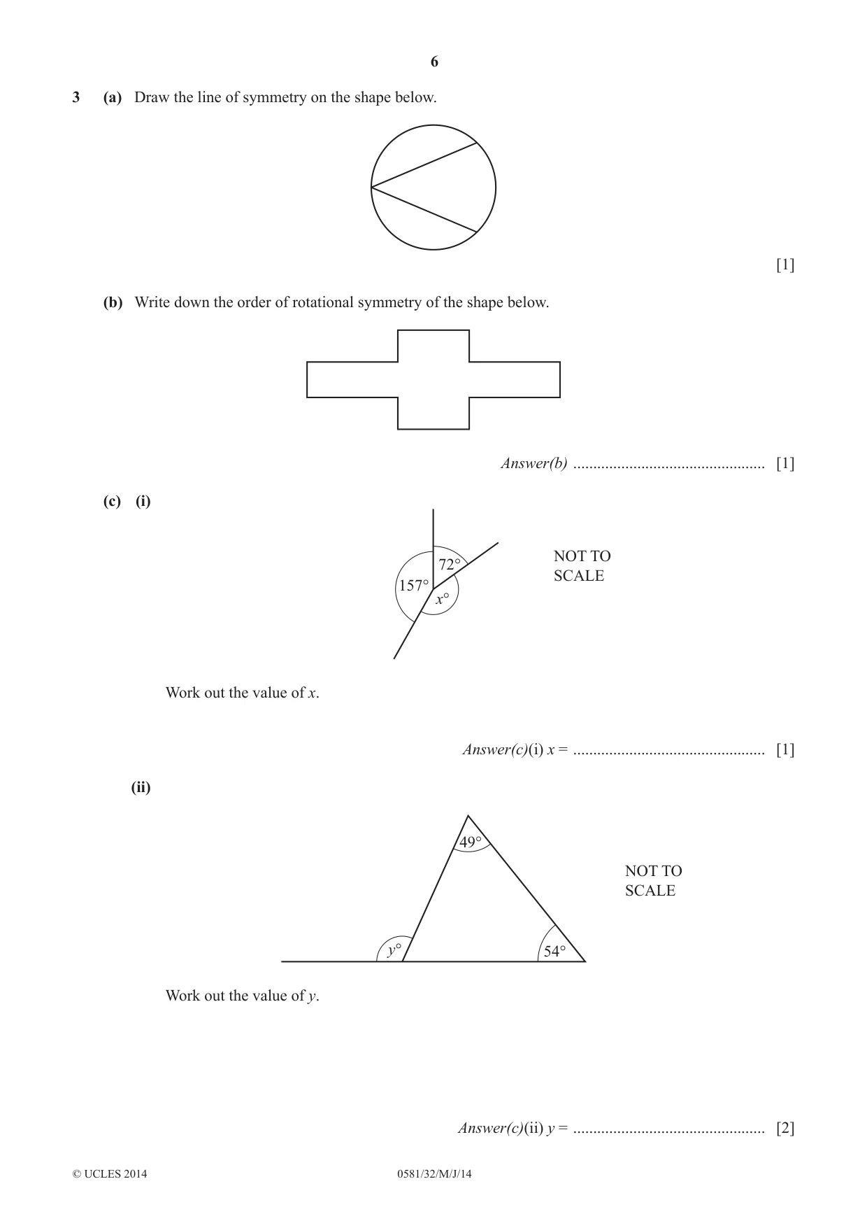 Cambridge IGCSE Mathematics (with coursework) 0581 2014 May/June Paper 3 · Variant 2 question paper, page 6 of 16