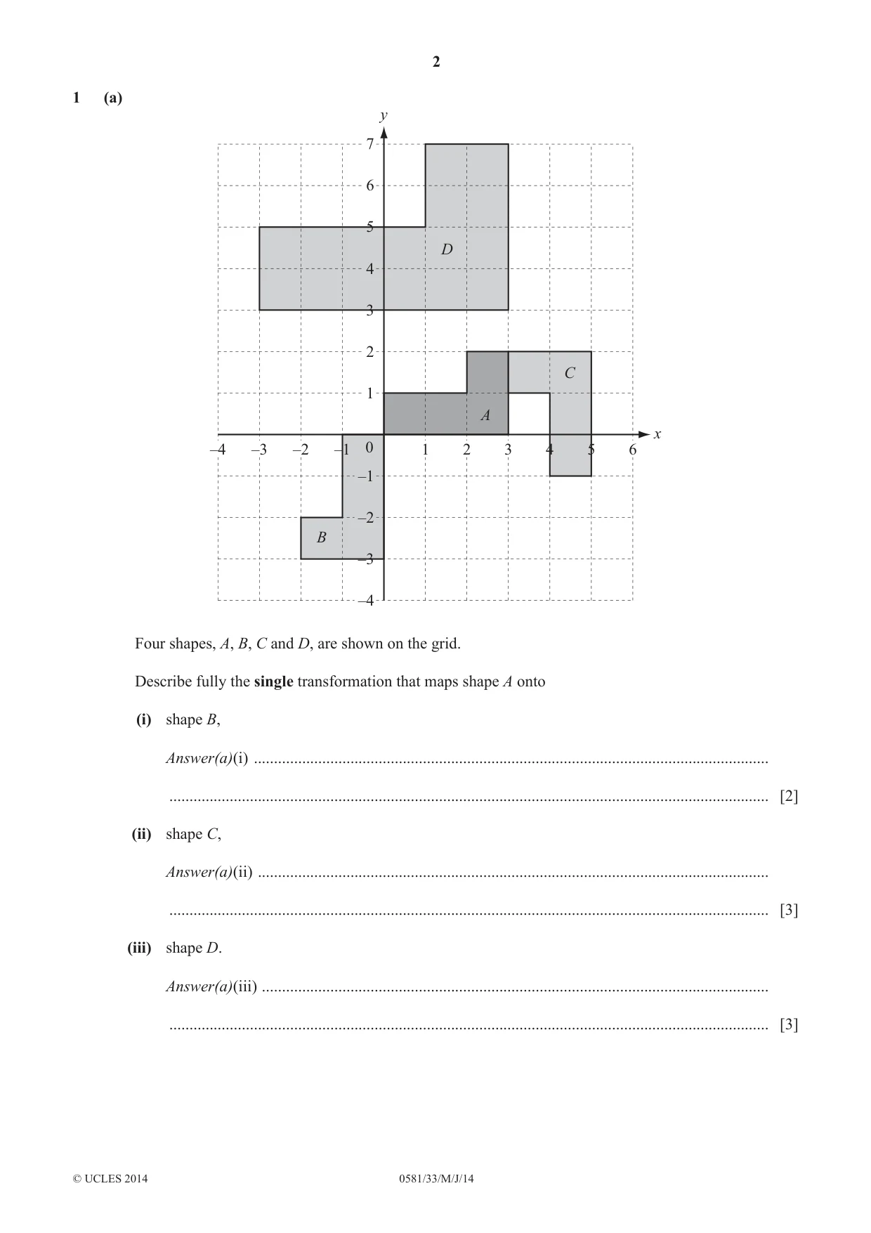 Cambridge IGCSE Mathematics (with coursework) 0581 2014 May/June Paper 3 · Variant 3 question paper, page 2 of 16