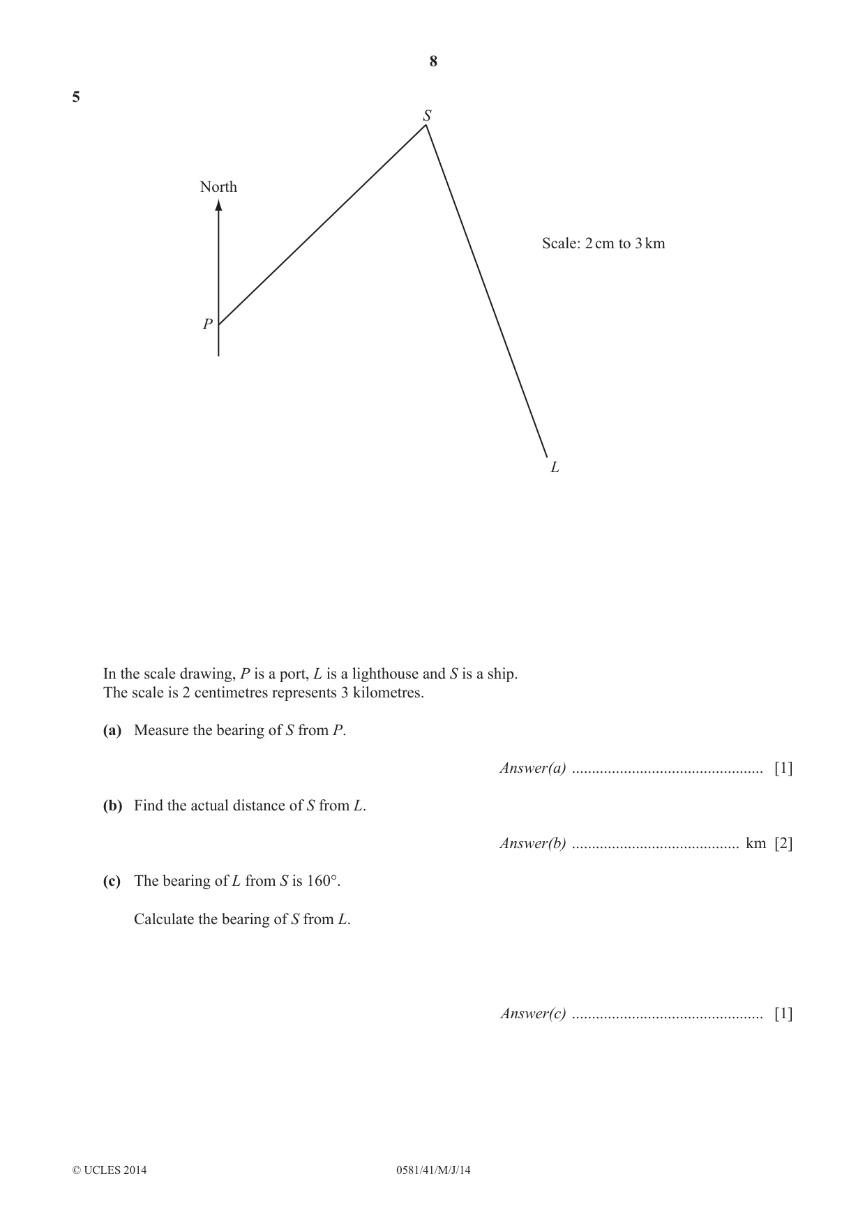 Cambridge IGCSE Mathematics (with coursework) 0581 2014 May/June Paper 4 · Variant 1 question paper, page 8 of 20
