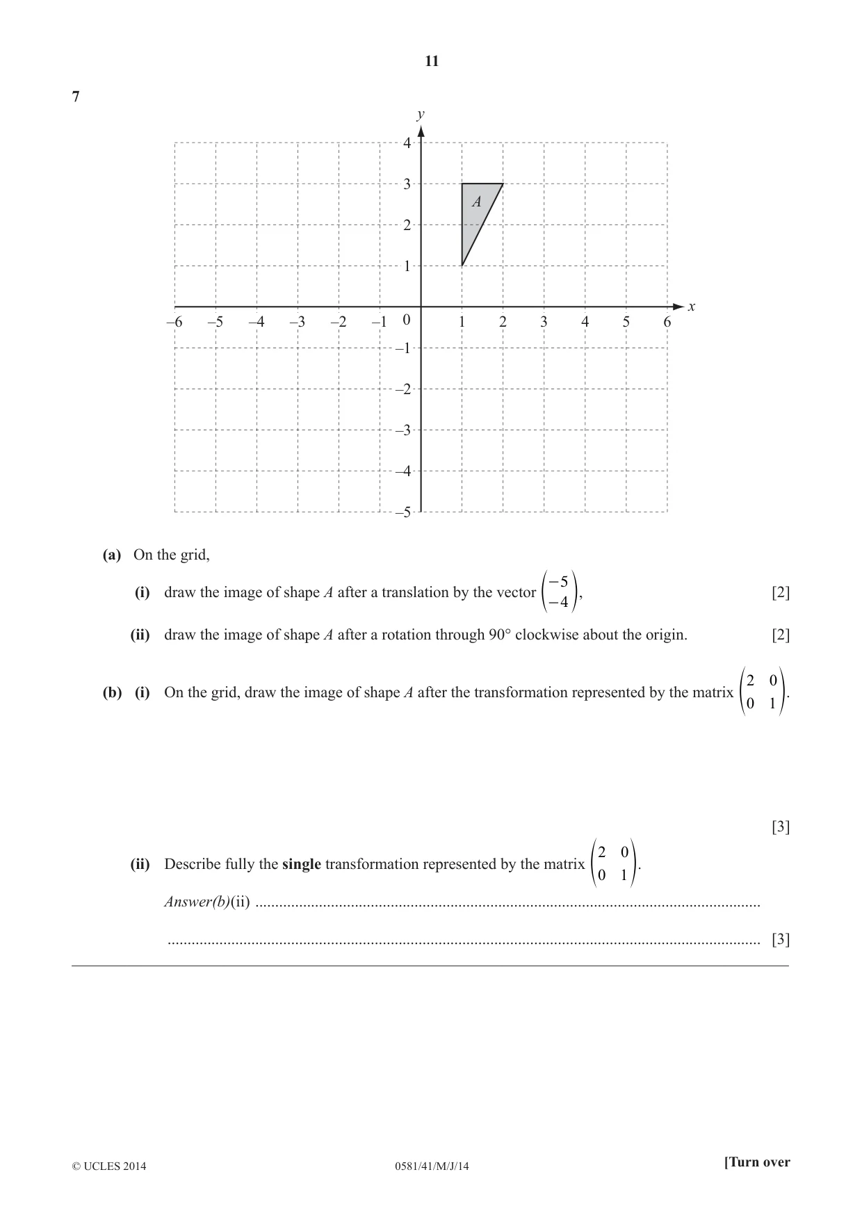 Cambridge IGCSE Mathematics (with coursework) 0581 2014 May/June Paper 4 · Variant 1 question paper, page 11 of 20