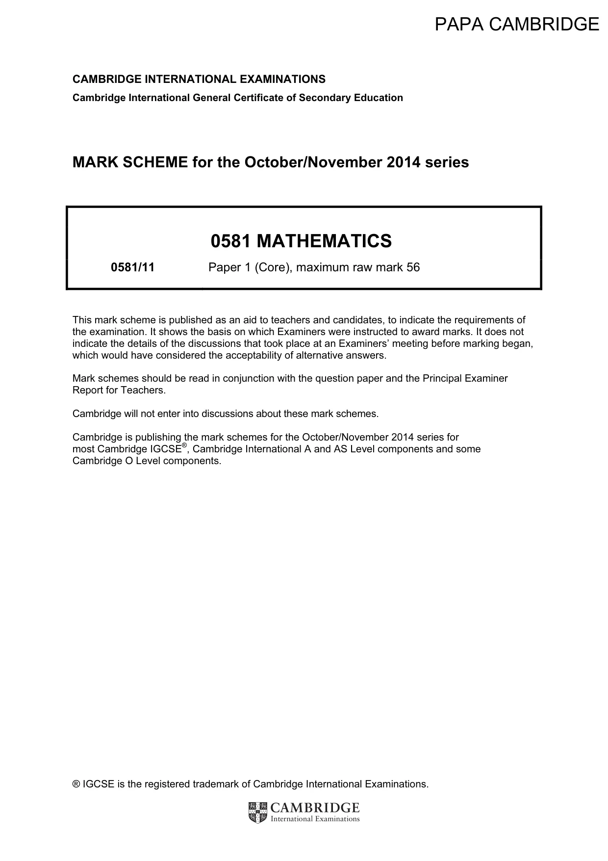 Mark scheme, page 1 of 4
