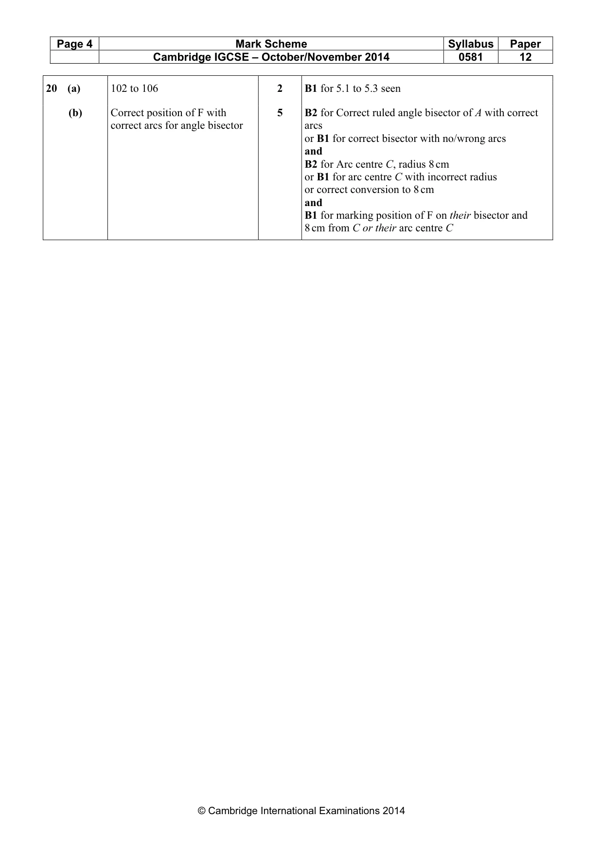 Mark scheme, page 4 of 4