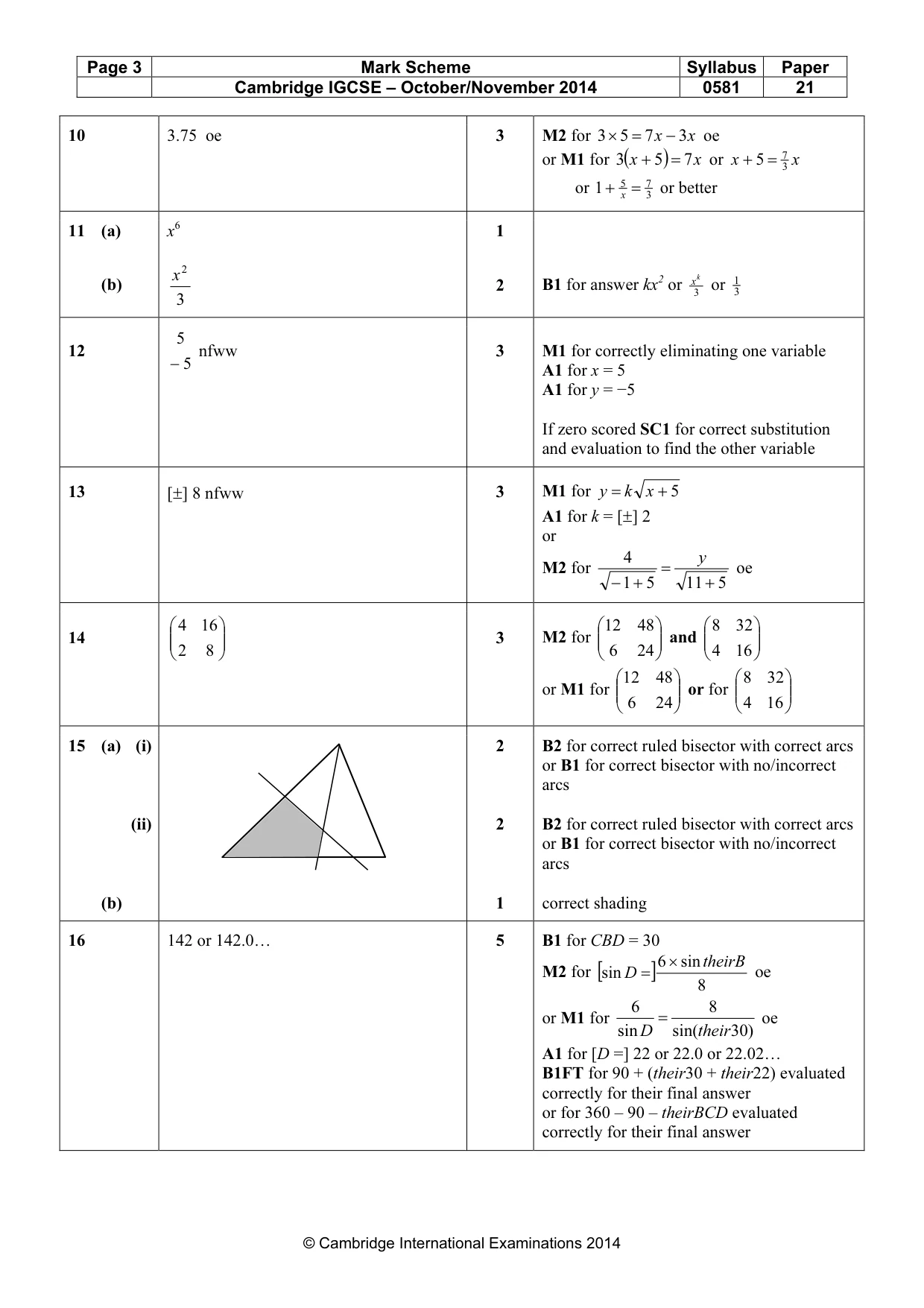 Mark scheme, page 3 of 4
