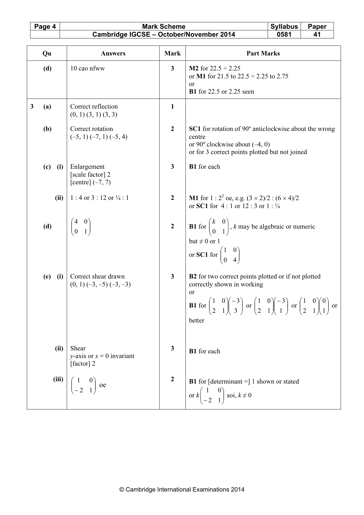 Mark scheme, page 4 of 8