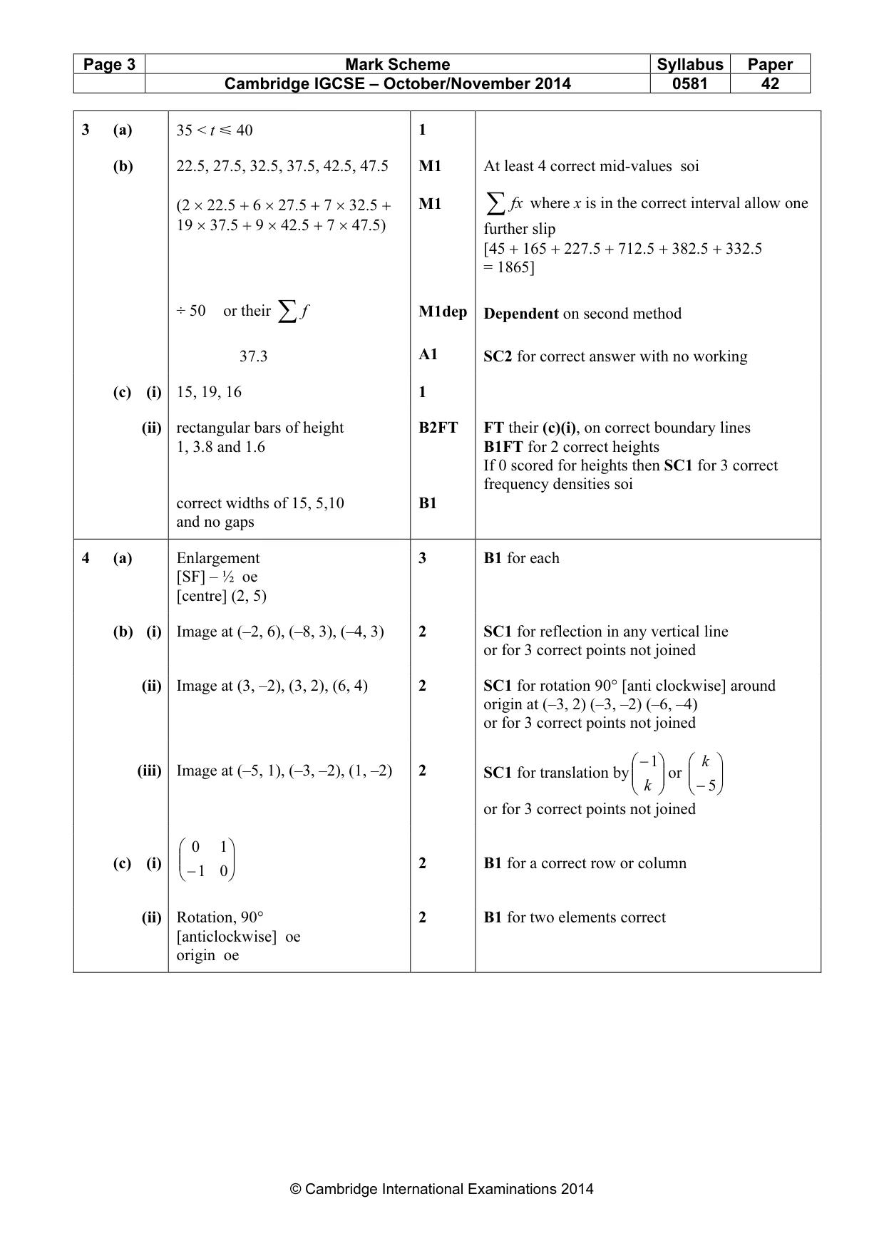 Mark scheme, page 3 of 7