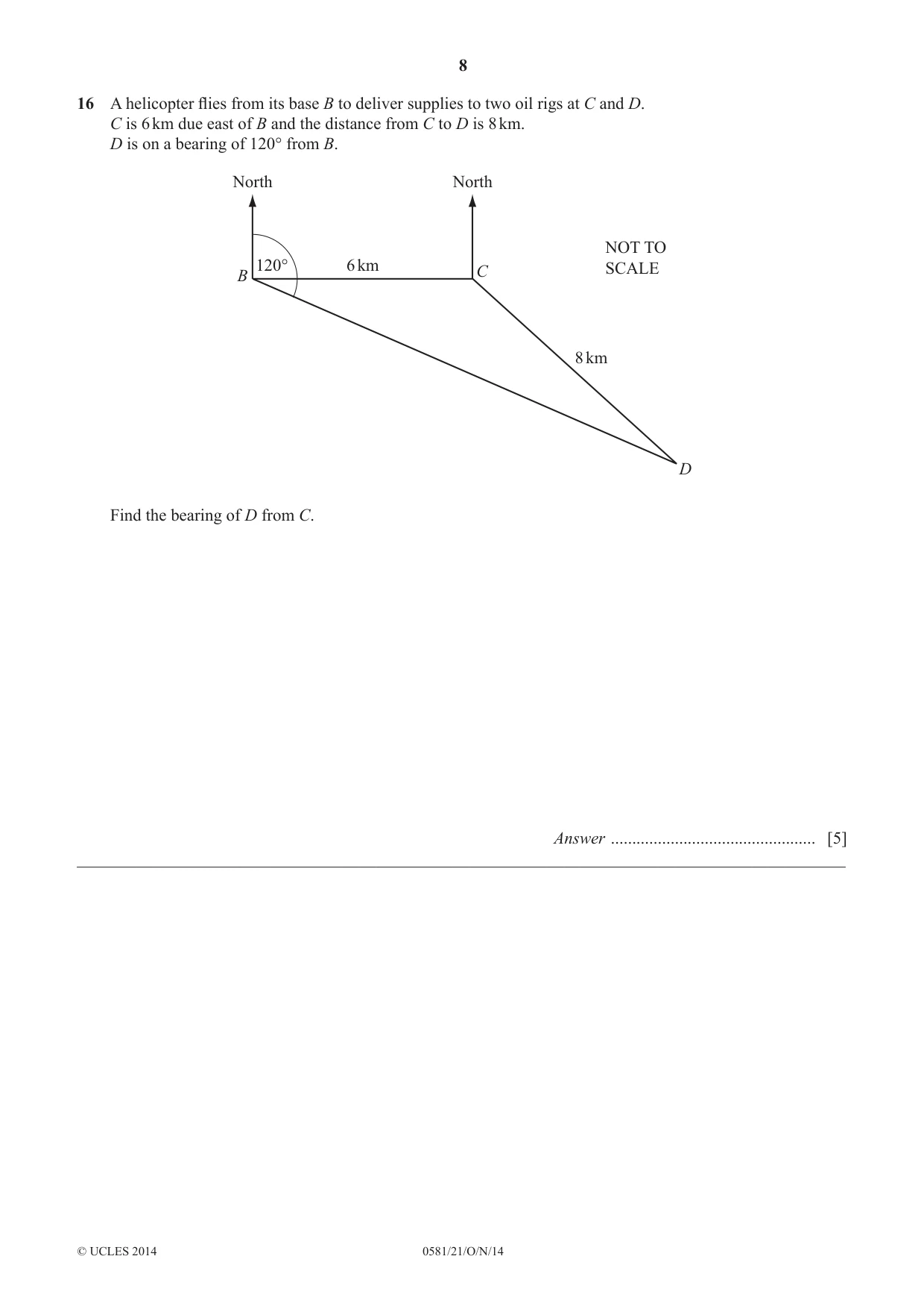 Cambridge IGCSE Mathematics (with coursework) 0581 2014 Oct/Nov Paper 2 · Variant 1 question paper, page 8 of 12