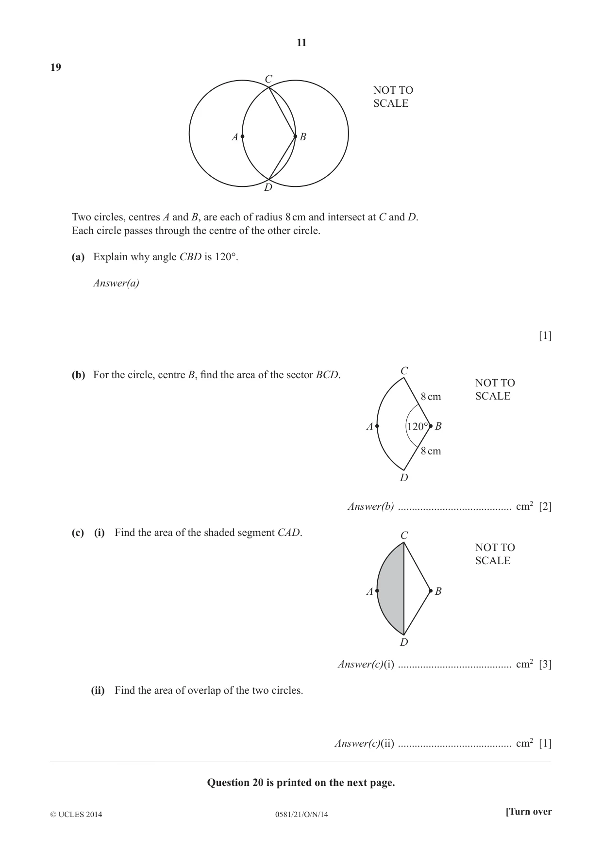 Cambridge IGCSE Mathematics (with coursework) 0581 2014 Oct/Nov Paper 2 · Variant 1 question paper, page 11 of 12