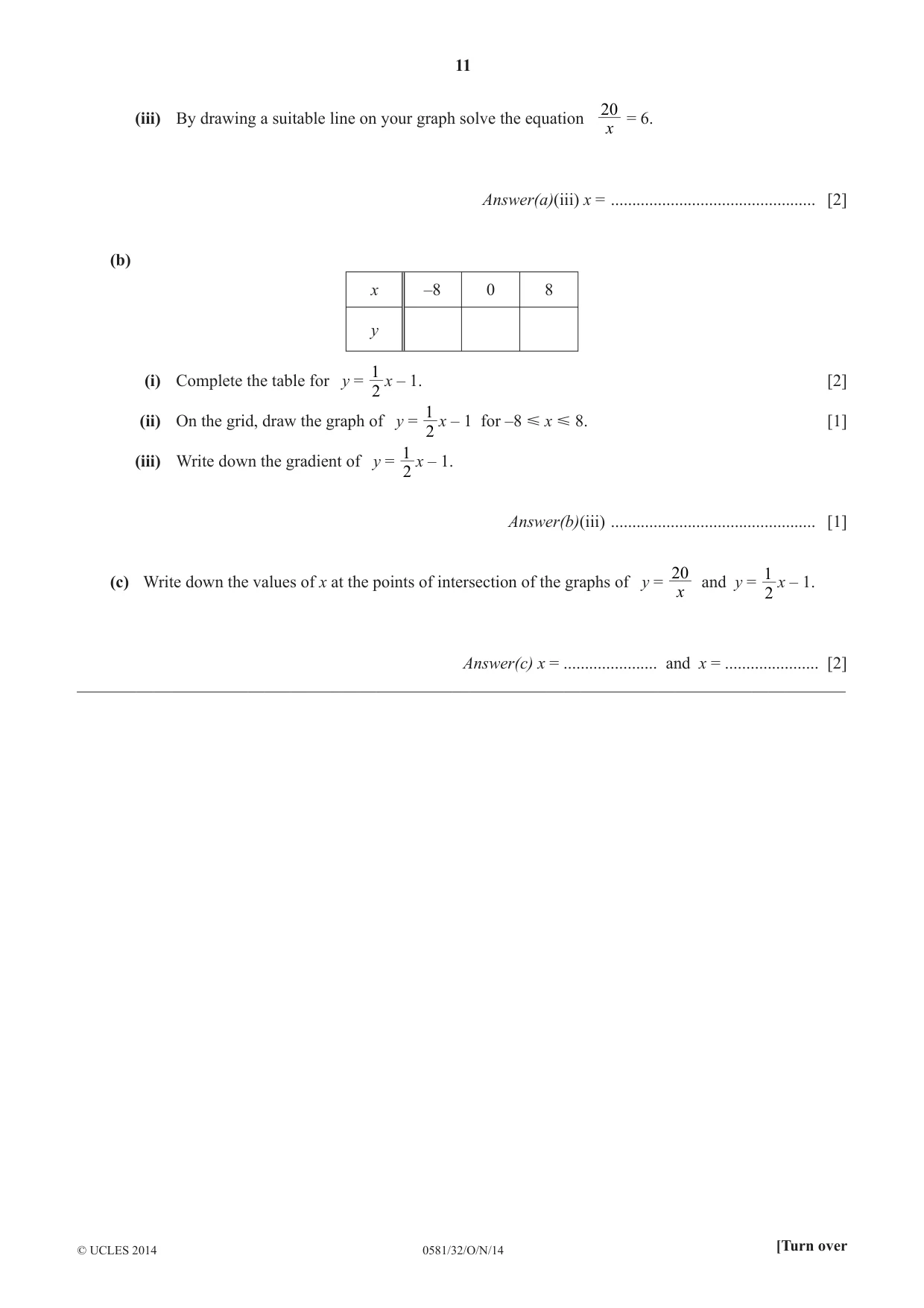 Cambridge IGCSE Mathematics (with coursework) 0581 2014 Oct/Nov Paper 3 · Variant 2 question paper, page 11 of 16