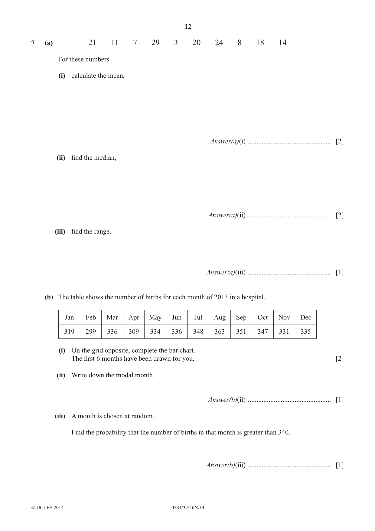 Cambridge IGCSE Mathematics (with coursework) 0581 2014 Oct/Nov Paper 3 · Variant 2 question paper, page 12 of 16