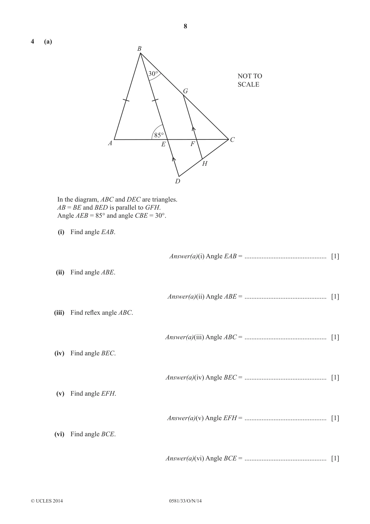 Cambridge IGCSE Mathematics (with coursework) 0581 2014 Oct/Nov Paper 3 · Variant 3 question paper, page 8 of 16