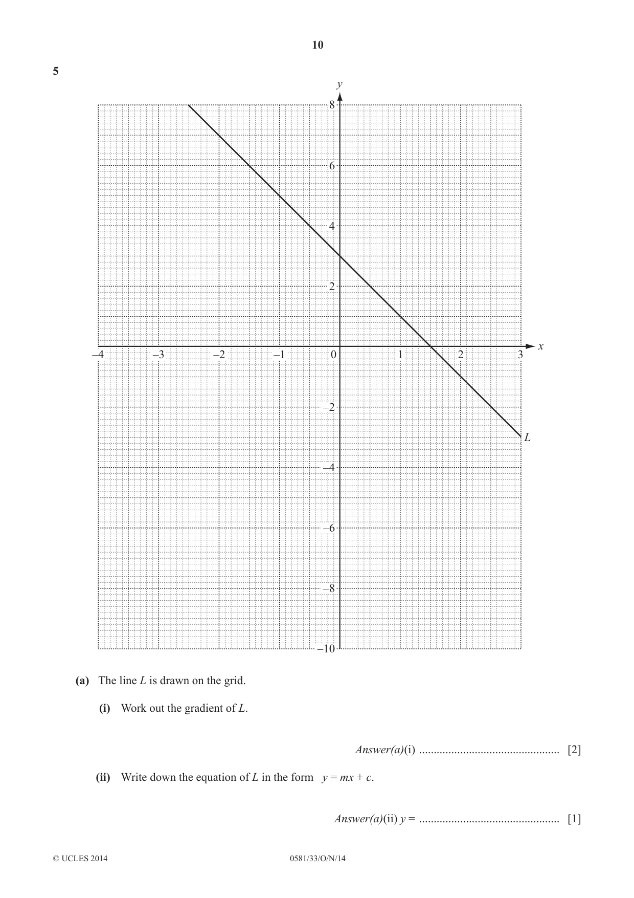 Cambridge IGCSE Mathematics (with coursework) 0581 2014 Oct/Nov Paper 3 · Variant 3 question paper, page 10 of 16