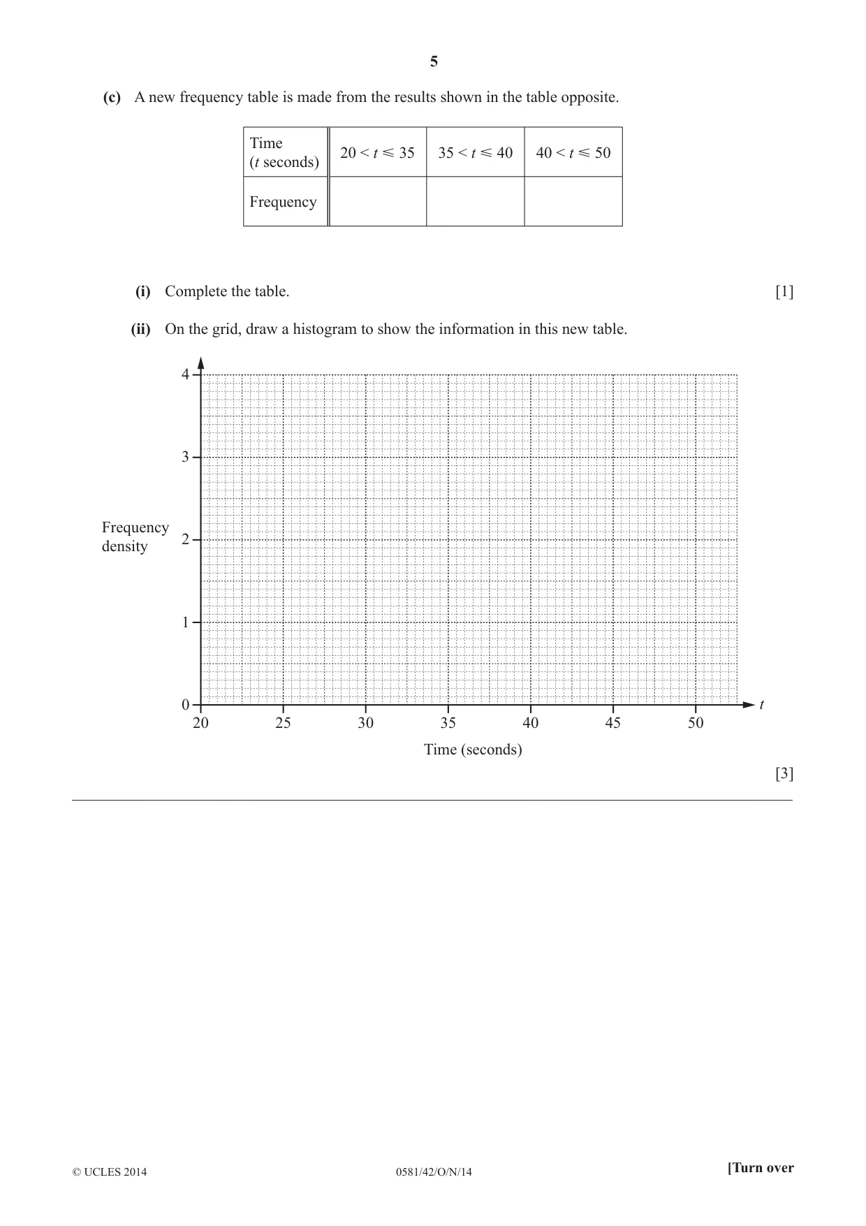 Cambridge IGCSE Mathematics (with coursework) 0581 2014 Oct/Nov Paper 4 · Variant 2 question paper, page 5 of 20