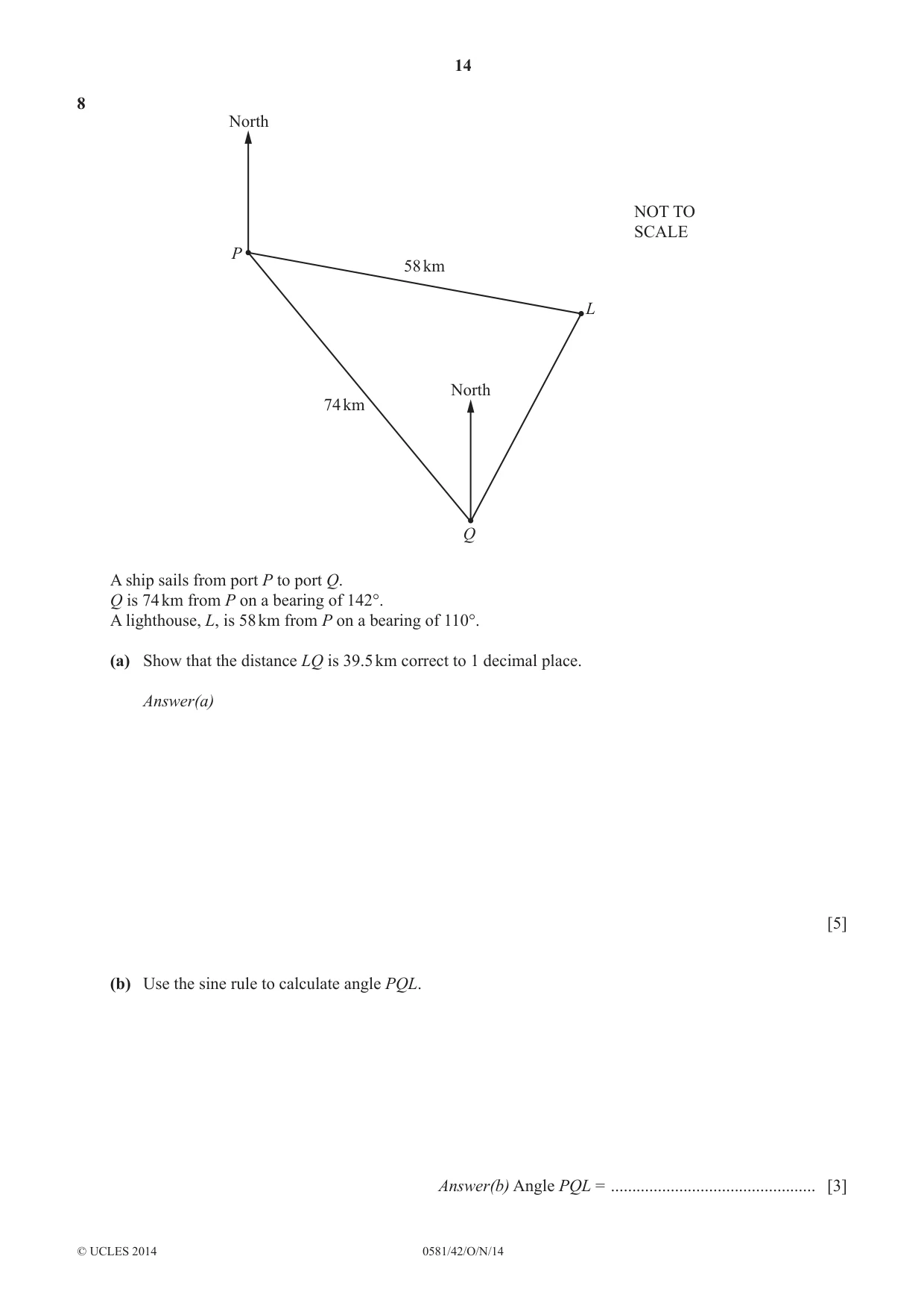 Cambridge IGCSE Mathematics (with coursework) 0581 2014 Oct/Nov Paper 4 · Variant 2 question paper, page 14 of 20