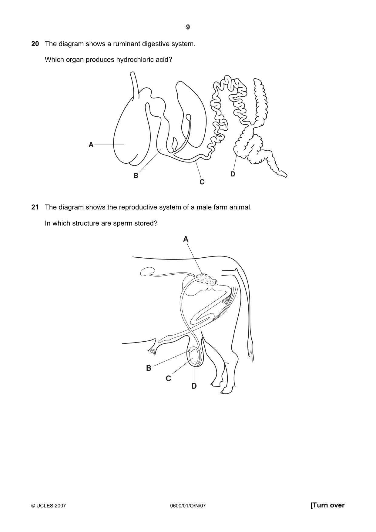 Cambridge IGCSE Agriculture 0600 2007 Oct/Nov Paper 1 · Variant 1 question paper, page 9 of 20