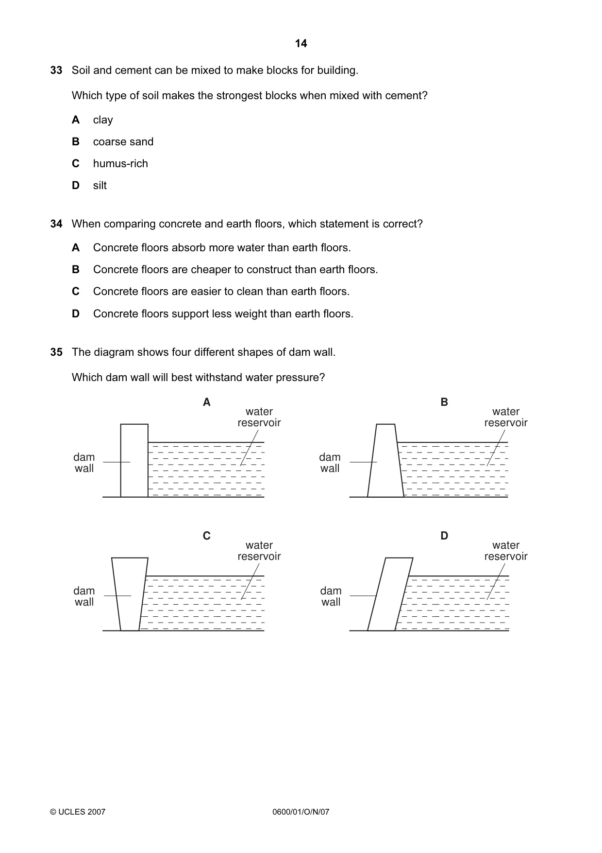 Cambridge IGCSE Agriculture 0600 2007 Oct/Nov Paper 1 · Variant 1 question paper, page 14 of 20