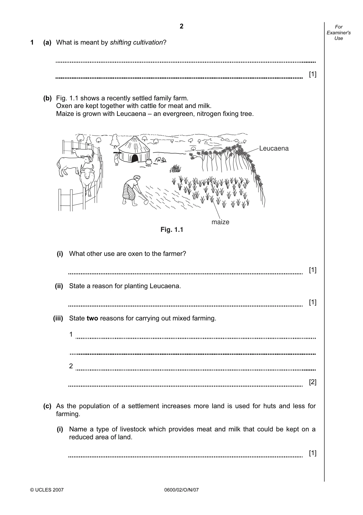 Cambridge IGCSE Agriculture 0600 2007 Oct/Nov Paper 2 · Variant 1 question paper, page 2 of 20