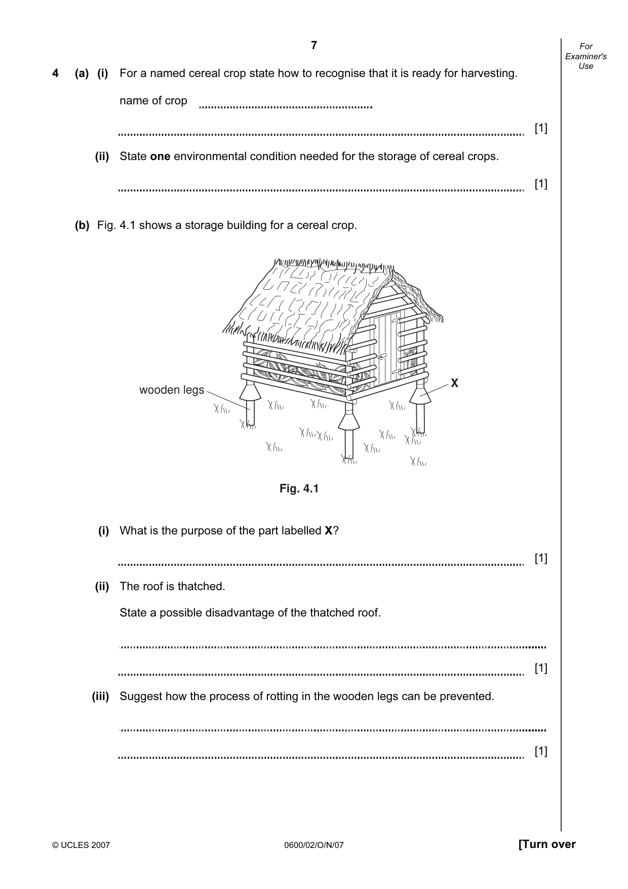 Cambridge IGCSE Agriculture 0600 2007 Oct/Nov Paper 2 · Variant 1 question paper, page 7 of 20