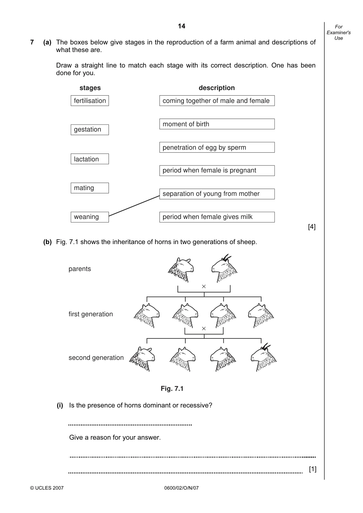 Cambridge IGCSE Agriculture 0600 2007 Oct/Nov Paper 2 · Variant 1 question paper, page 14 of 20