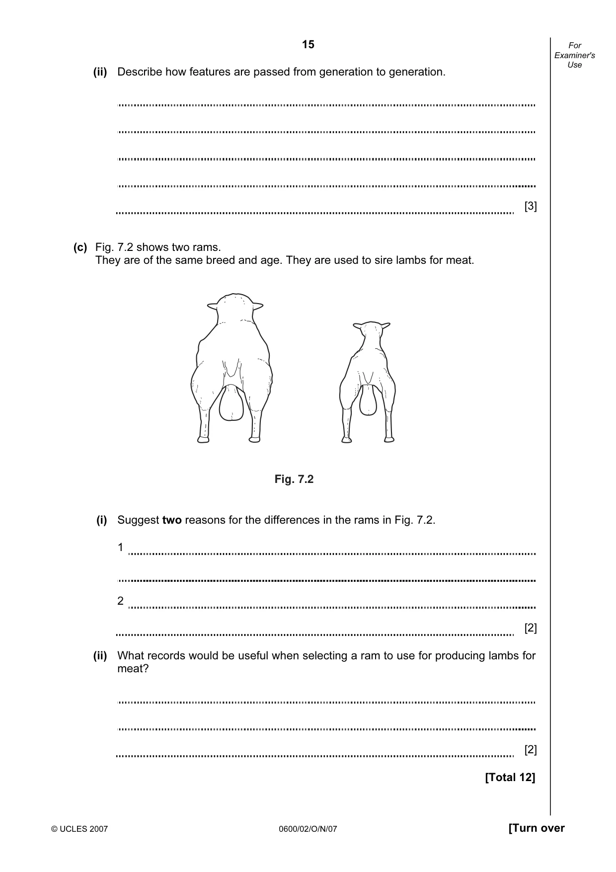 Cambridge IGCSE Agriculture 0600 2007 Oct/Nov Paper 2 · Variant 1 question paper, page 15 of 20