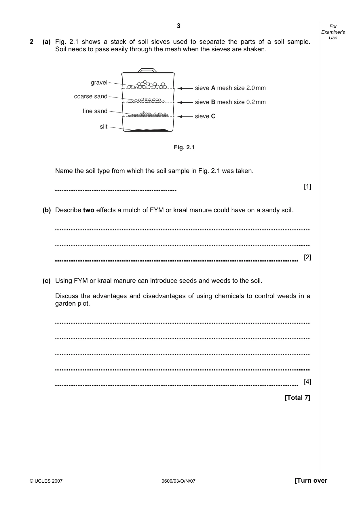 Cambridge IGCSE Agriculture 0600 2007 Oct/Nov Paper 3 · Variant 1 question paper, page 3 of 16