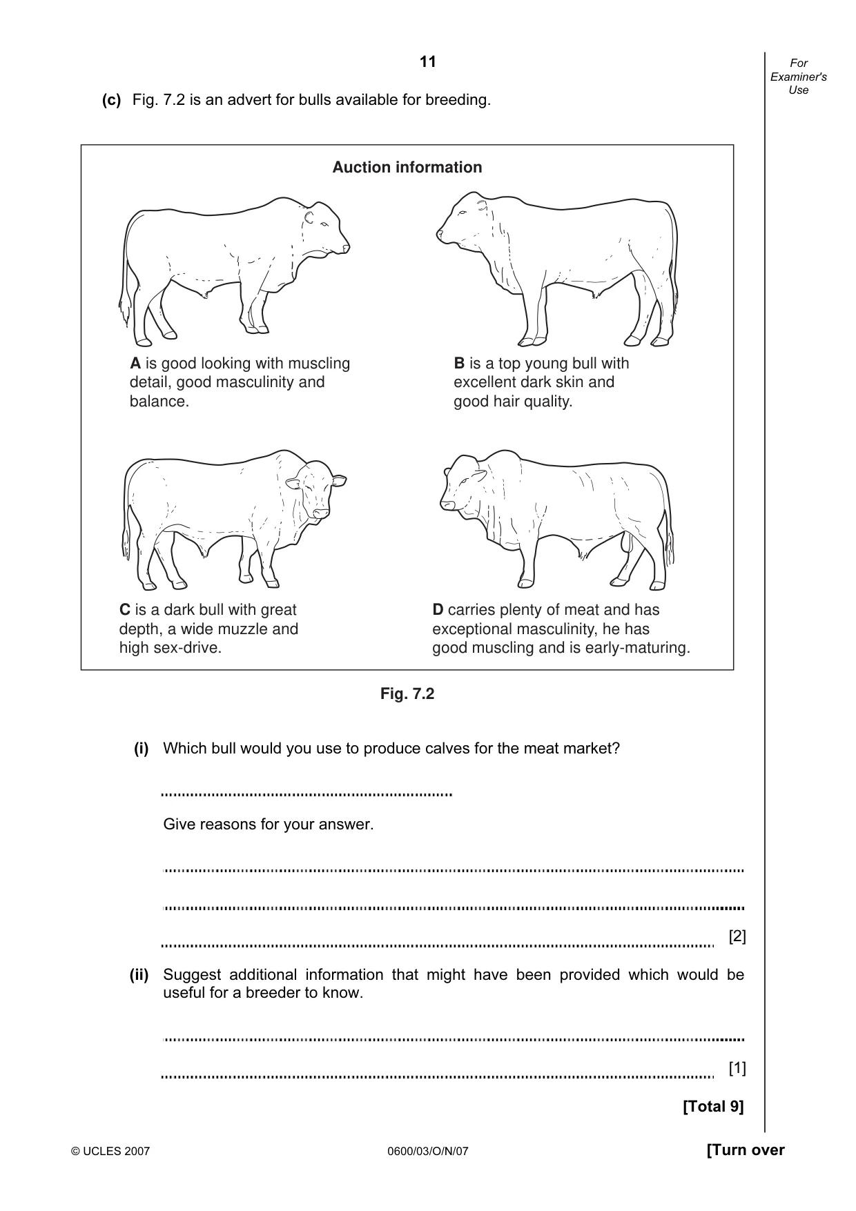 Cambridge IGCSE Agriculture 0600 2007 Oct/Nov Paper 3 · Variant 1 question paper, page 11 of 16
