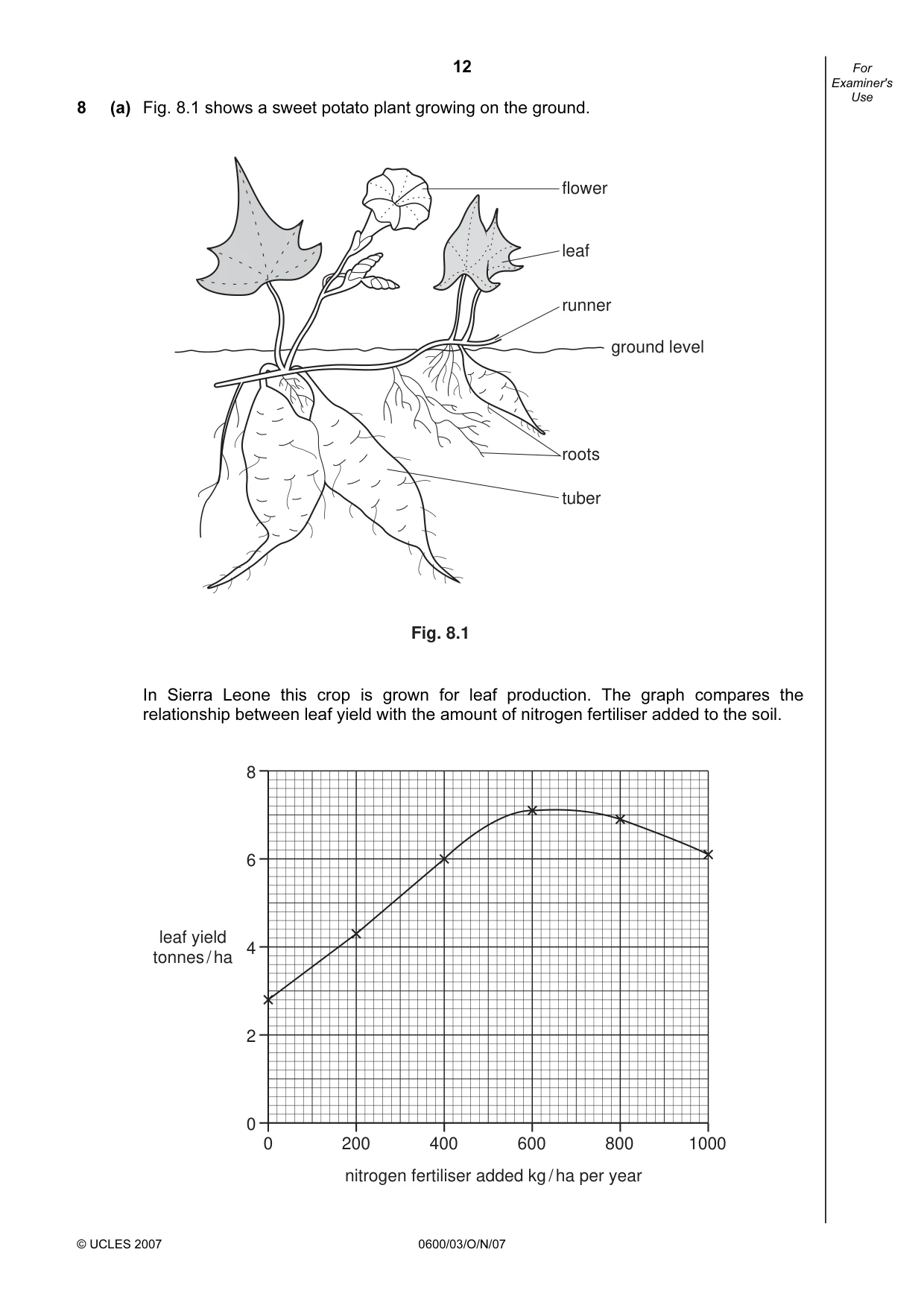 Cambridge IGCSE Agriculture 0600 2007 Oct/Nov Paper 3 · Variant 1 question paper, page 12 of 16