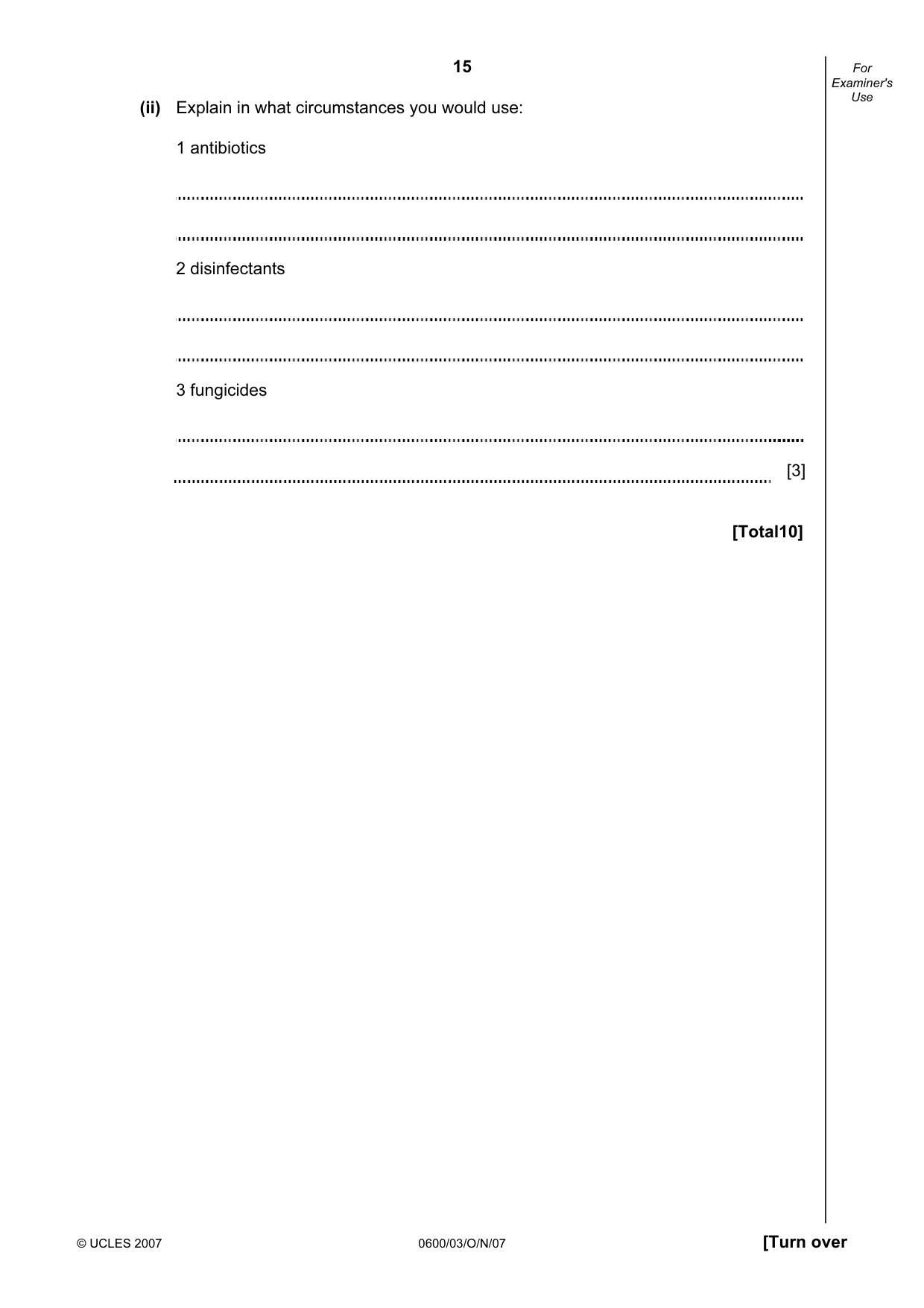 Cambridge IGCSE Agriculture 0600 2007 Oct/Nov Paper 3 · Variant 1 question paper, page 15 of 16